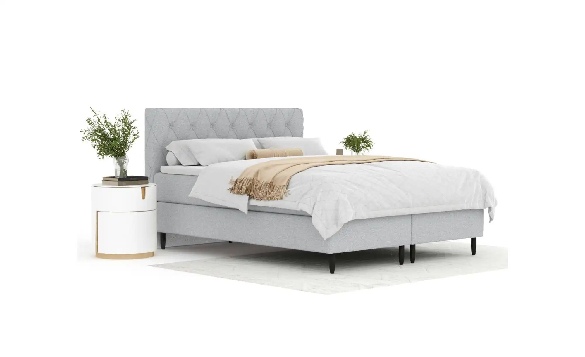 Boxspringbett   ¦ grau ¦ Maße (cm): B: 185 H: 114 Betten > Komfortbetten - günstig online kaufen