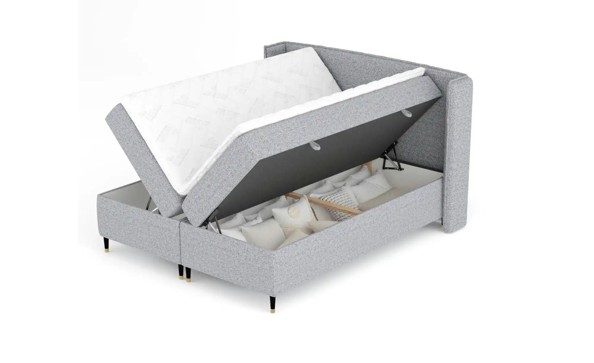 Boxspringbett mit Stauraum   ¦ grau ¦ Maße (cm): B: 178 H: 117 Betten > Kom günstig online kaufen