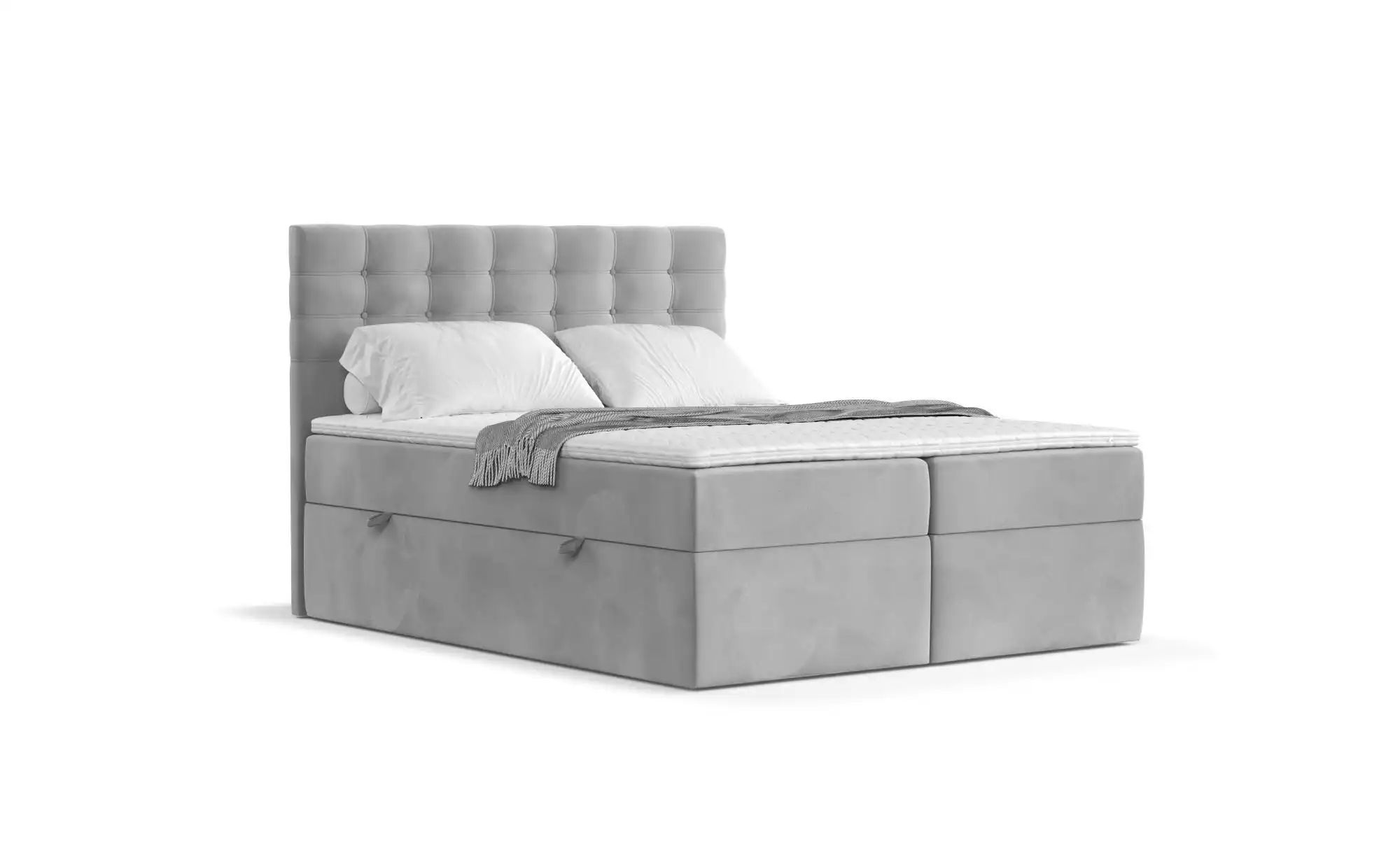 Boxspringbett mit Stauraum   ¦ grau ¦ Maße (cm): B: 142 H: 120 Betten > Kom günstig online kaufen