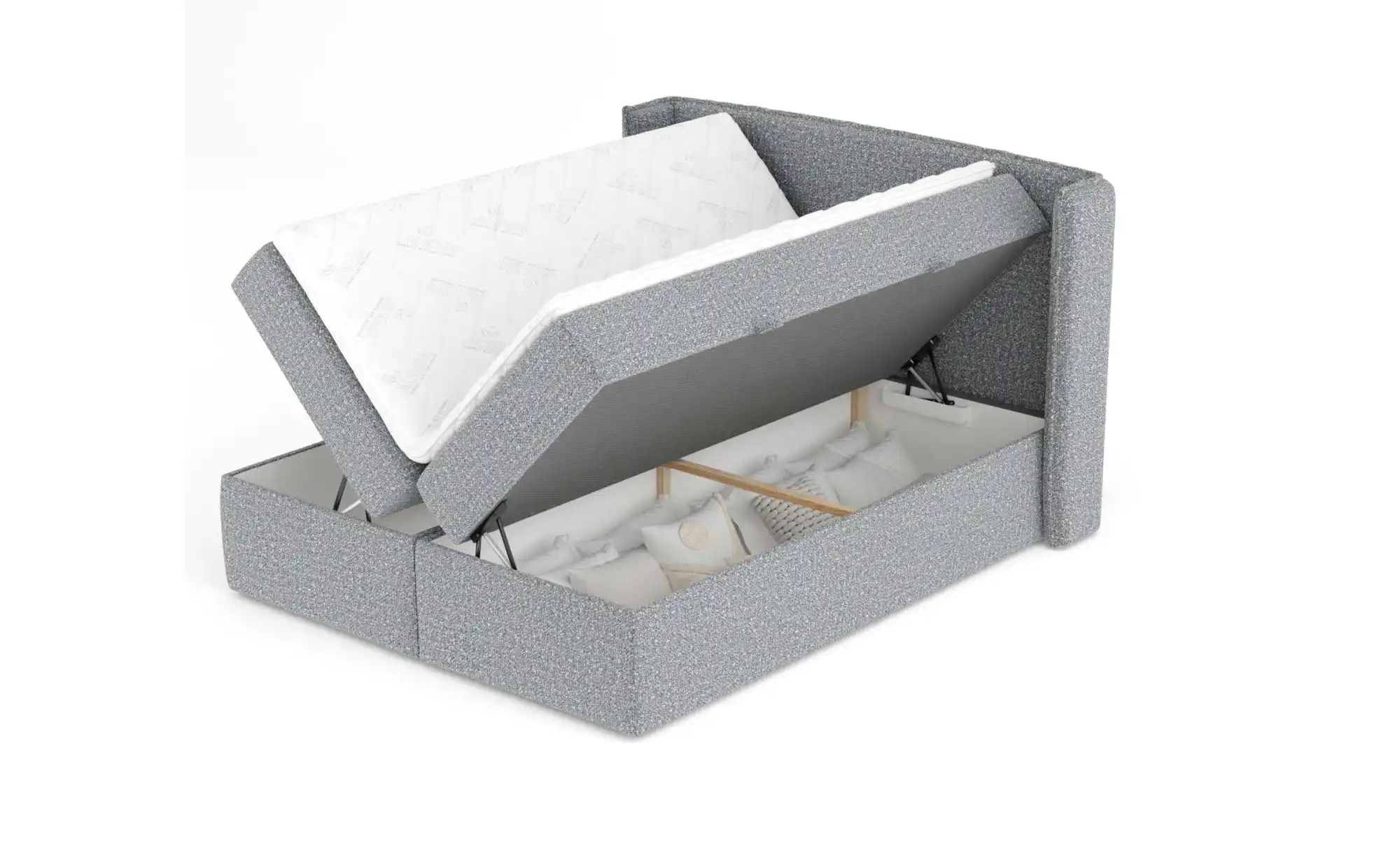 Boxspringbett mit Stauraum   ¦ grau ¦ Maße (cm): B: 218 H: 117 Betten > Kom günstig online kaufen