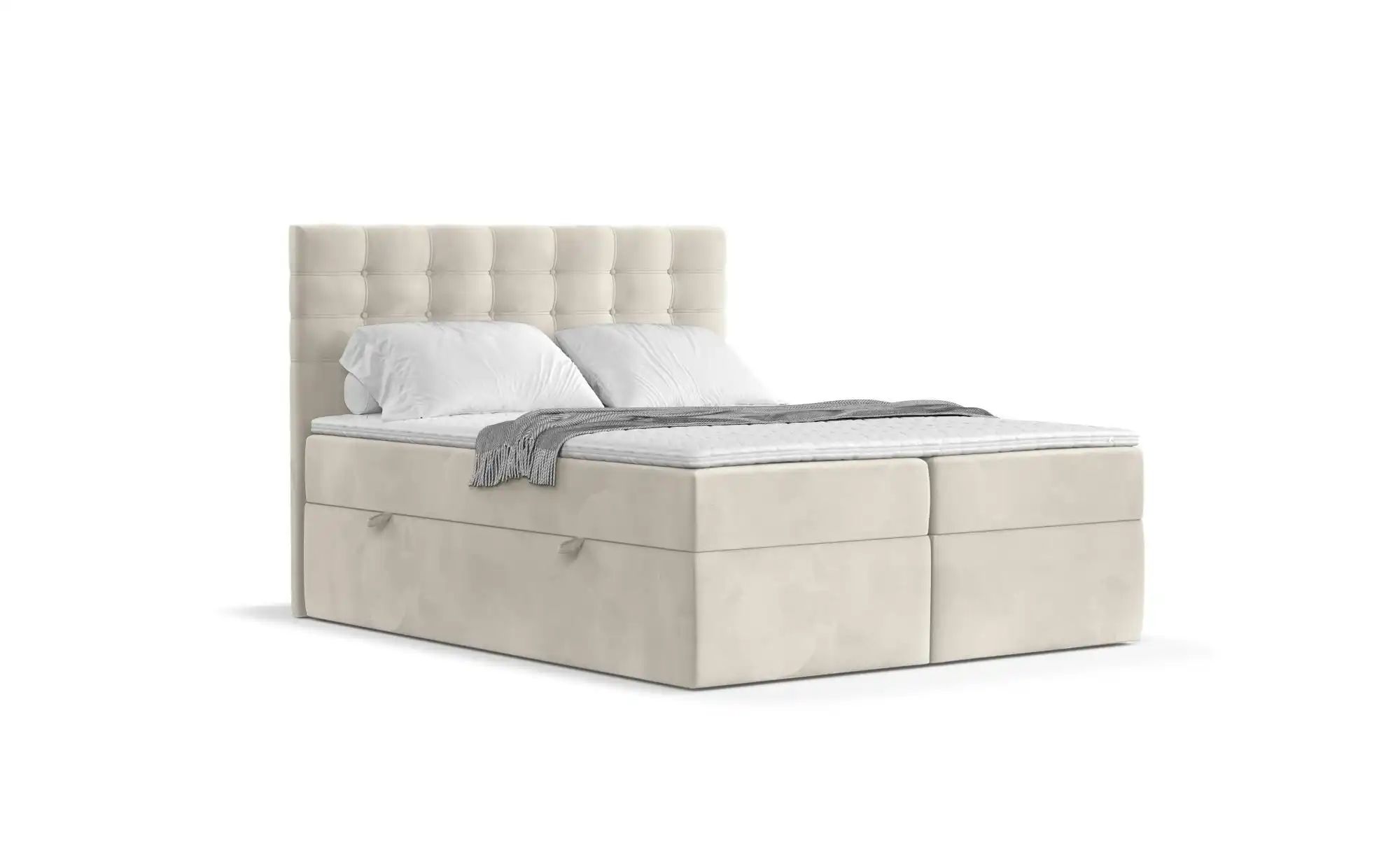 Boxspringbett mit Stauraum   ¦ beige ¦ Maße (cm): B: 202 H: 120 Betten > Ko günstig online kaufen