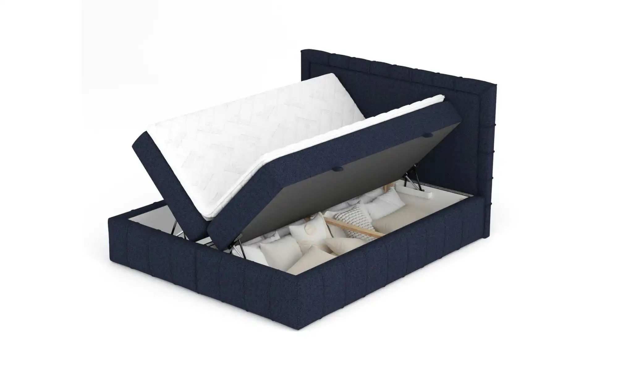 Boxspringbett mit Stauraum   ¦ blau ¦ Maße (cm): B: 227 H: 123 Betten > Kom günstig online kaufen