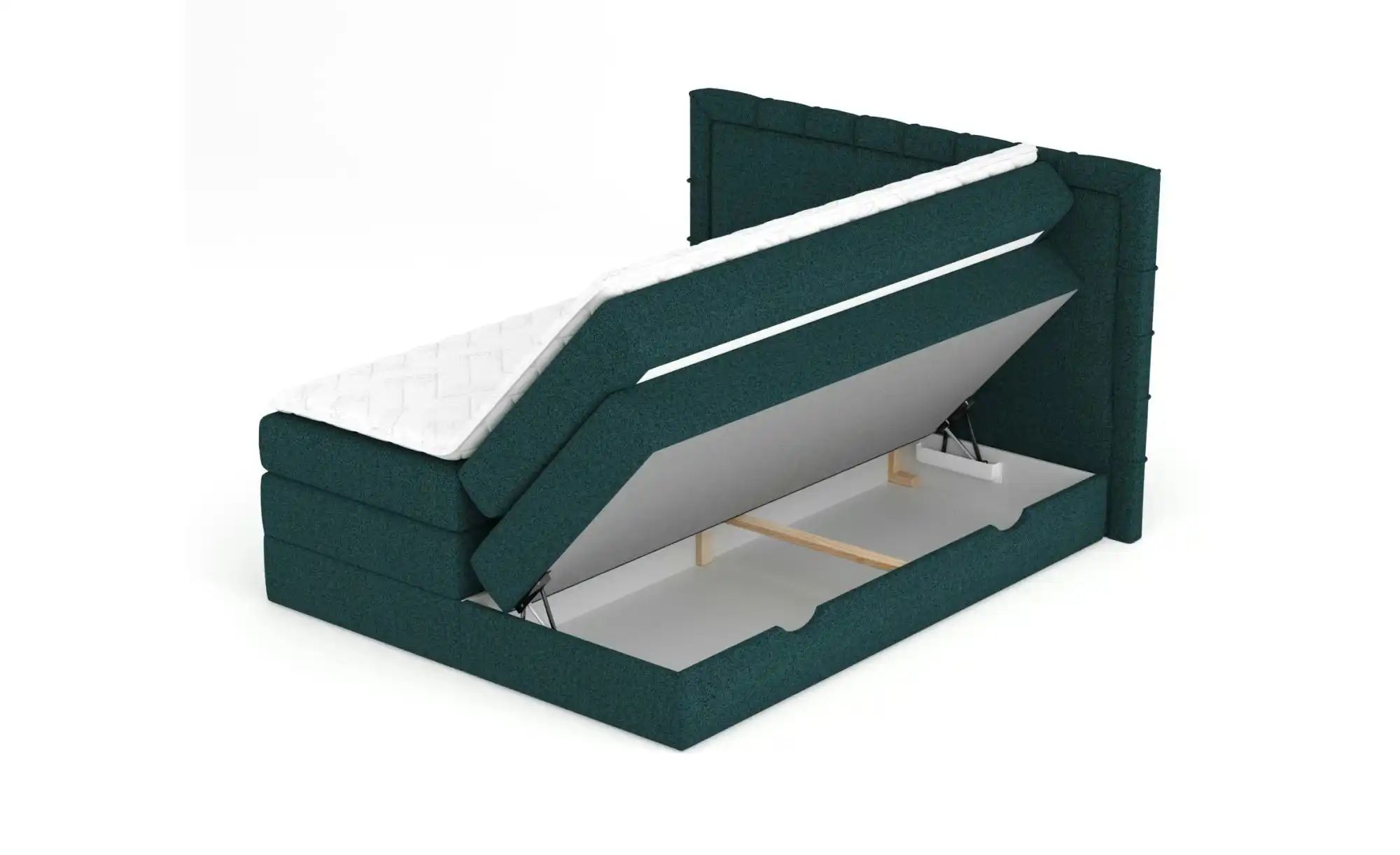 Boxspringbett mit Stauraum   ¦ grün ¦ Maße (cm): B: 207 H: 123 Betten > Kom günstig online kaufen