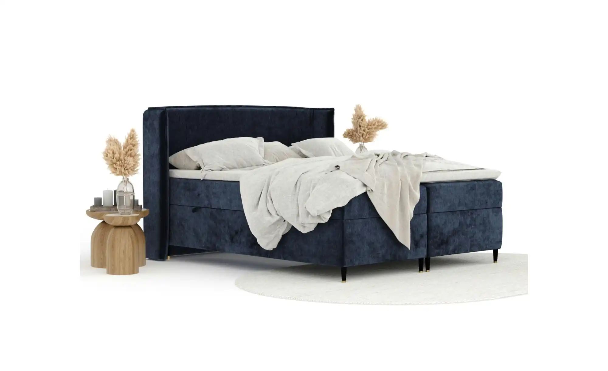 Boxspringbett mit Stauraum   ¦ blau ¦ Maße (cm): B: 198 H: 117 Betten > Kom günstig online kaufen