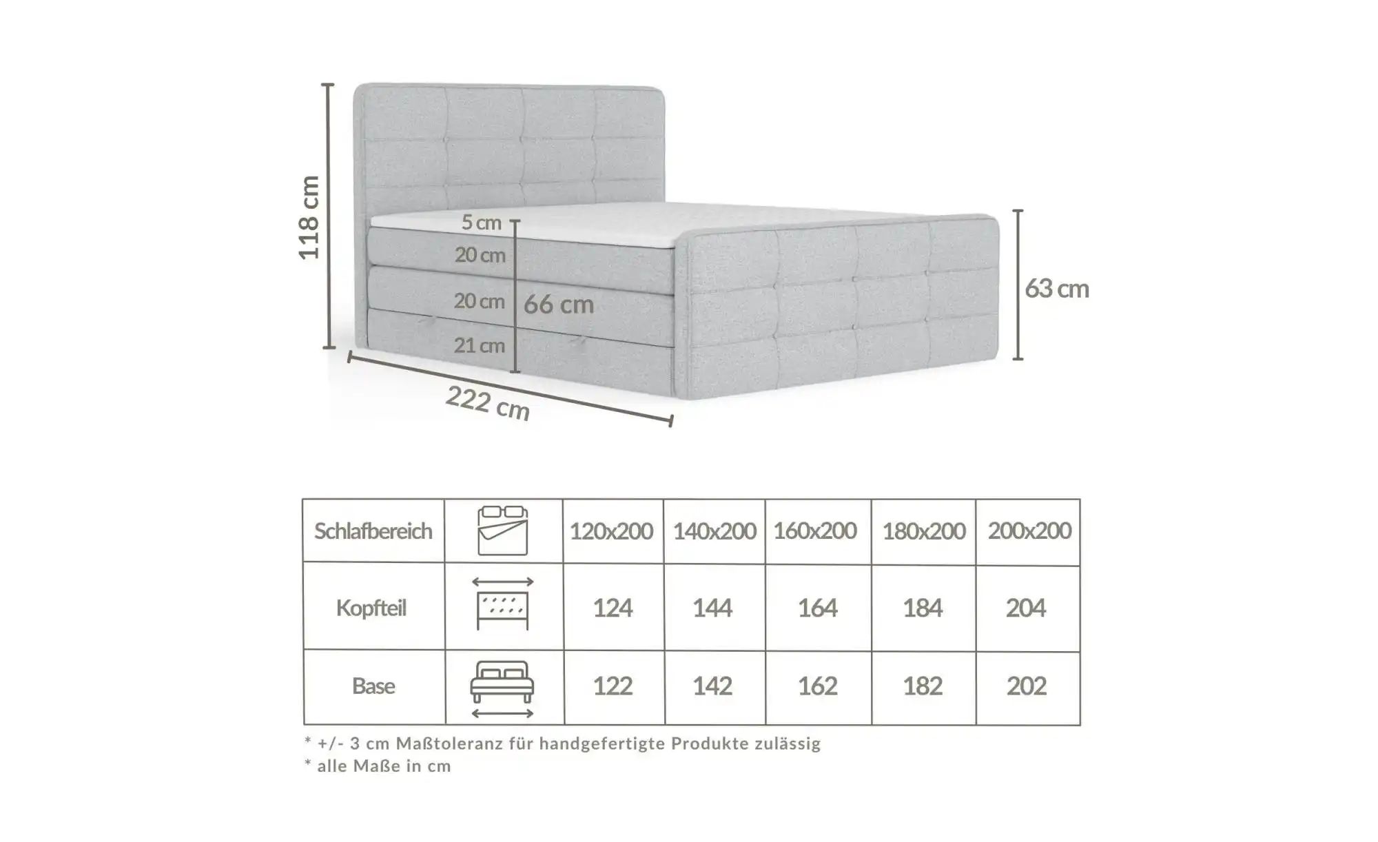 Boxspringbett mit Stauraum   ¦ creme ¦ Maße (cm): B: 144 H: 118 Betten > Ko günstig online kaufen