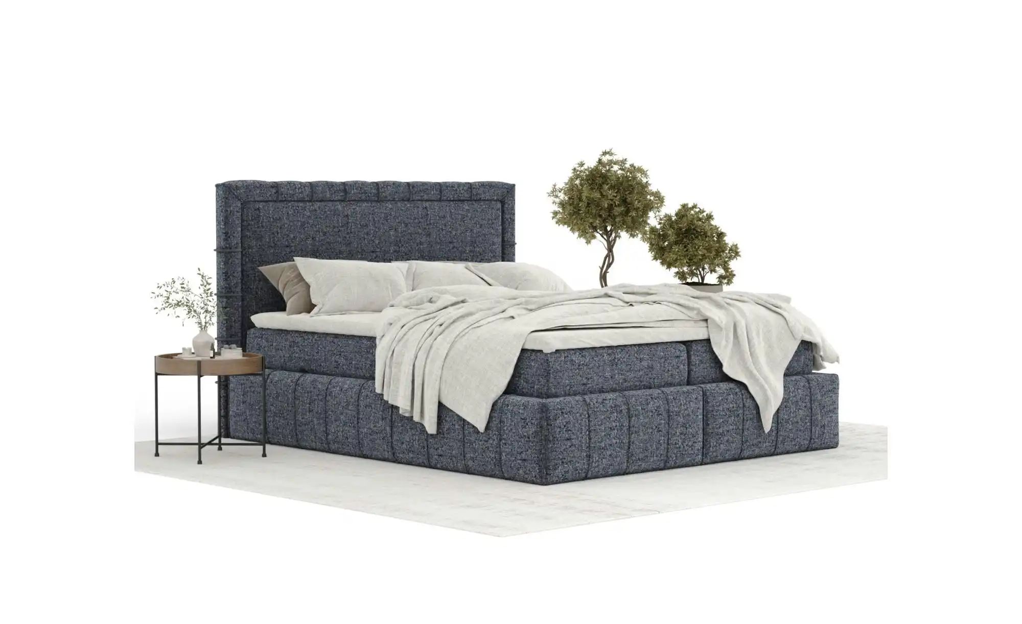 Boxspringbett mit Stauraum   ¦ blau ¦ Maße (cm): B: 167 H: 123 Betten > Kom günstig online kaufen