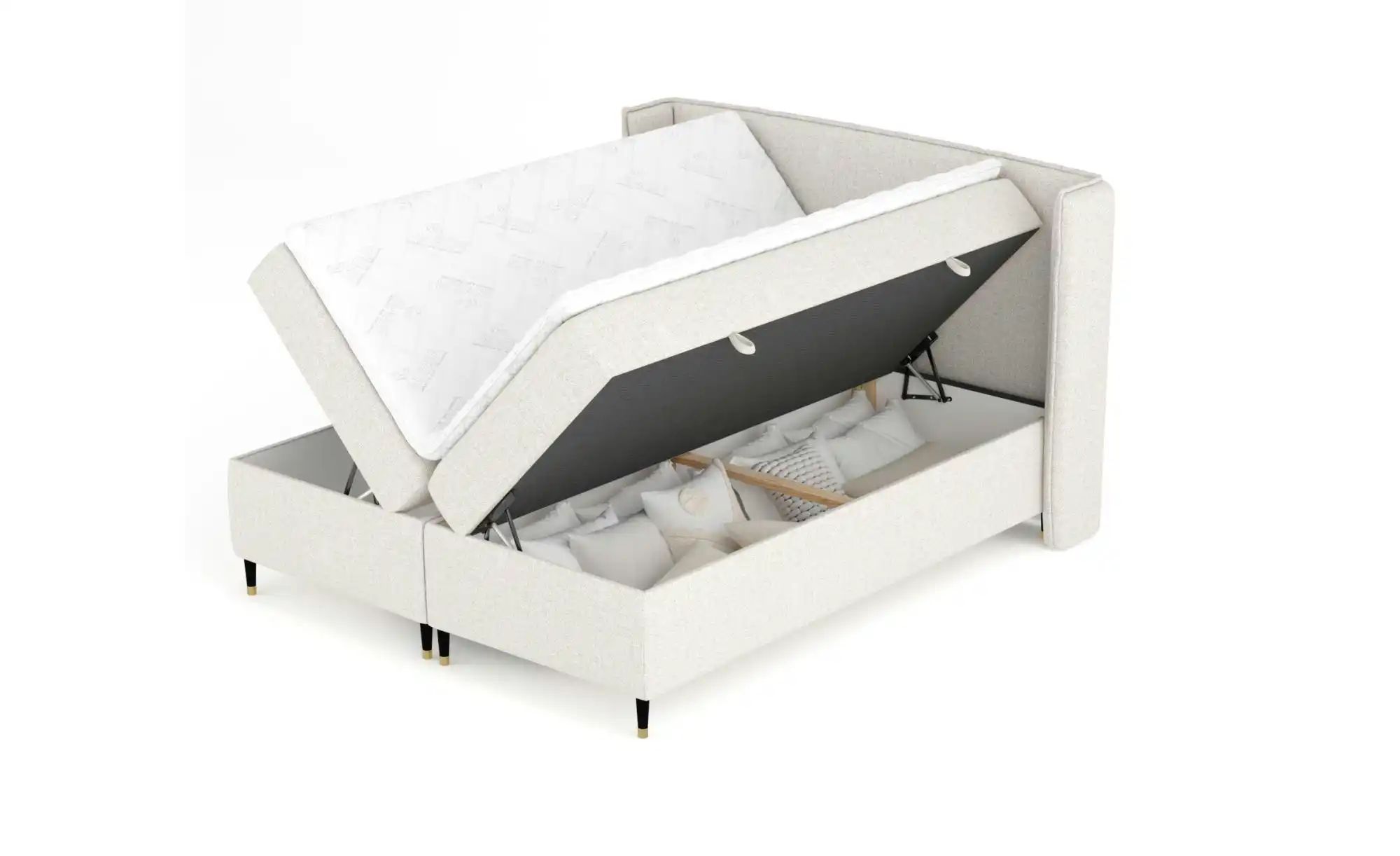 Boxspringbett mit Stauraum   ¦ beige ¦ Maße (cm): B: 218 H: 117 Betten > Ko günstig online kaufen