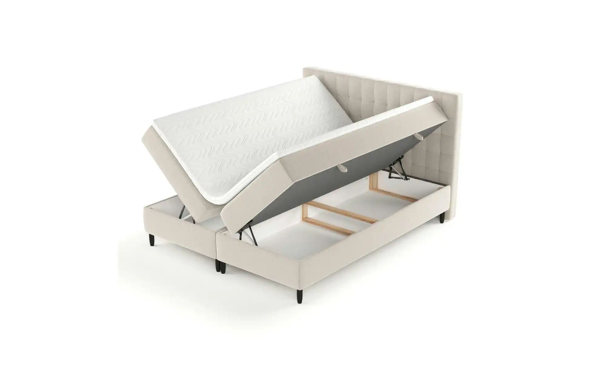 Boxspringbett mit Stauraum   ¦ beige ¦ Maße (cm): B: 142 H: 114 Betten > Ko günstig online kaufen