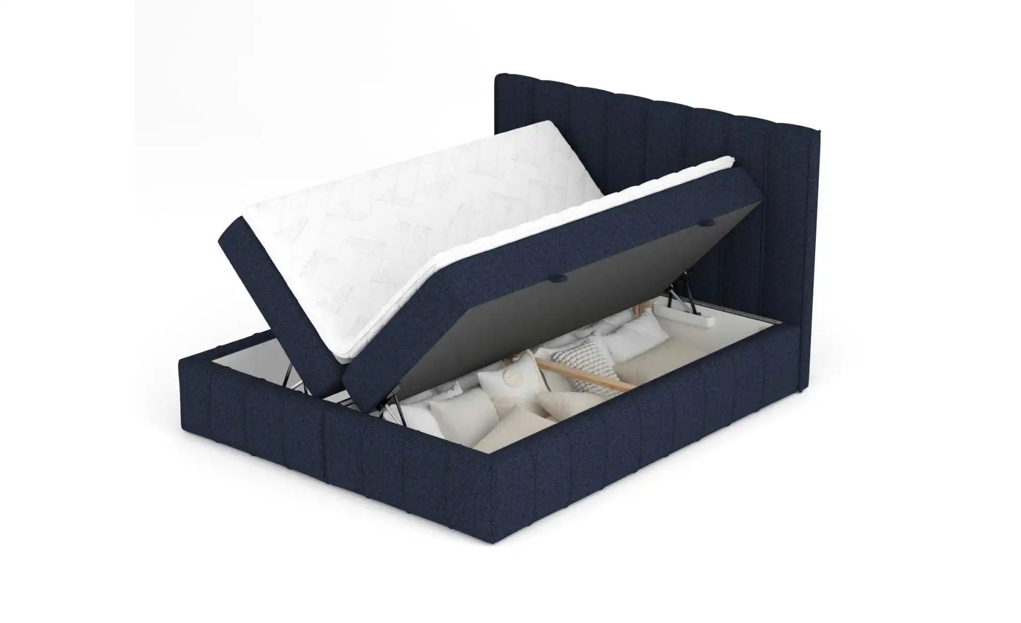 Boxspringbett mit Stauraum   ¦ blau ¦ Maße (cm): B: 205 H: 124 Betten > Kom günstig online kaufen