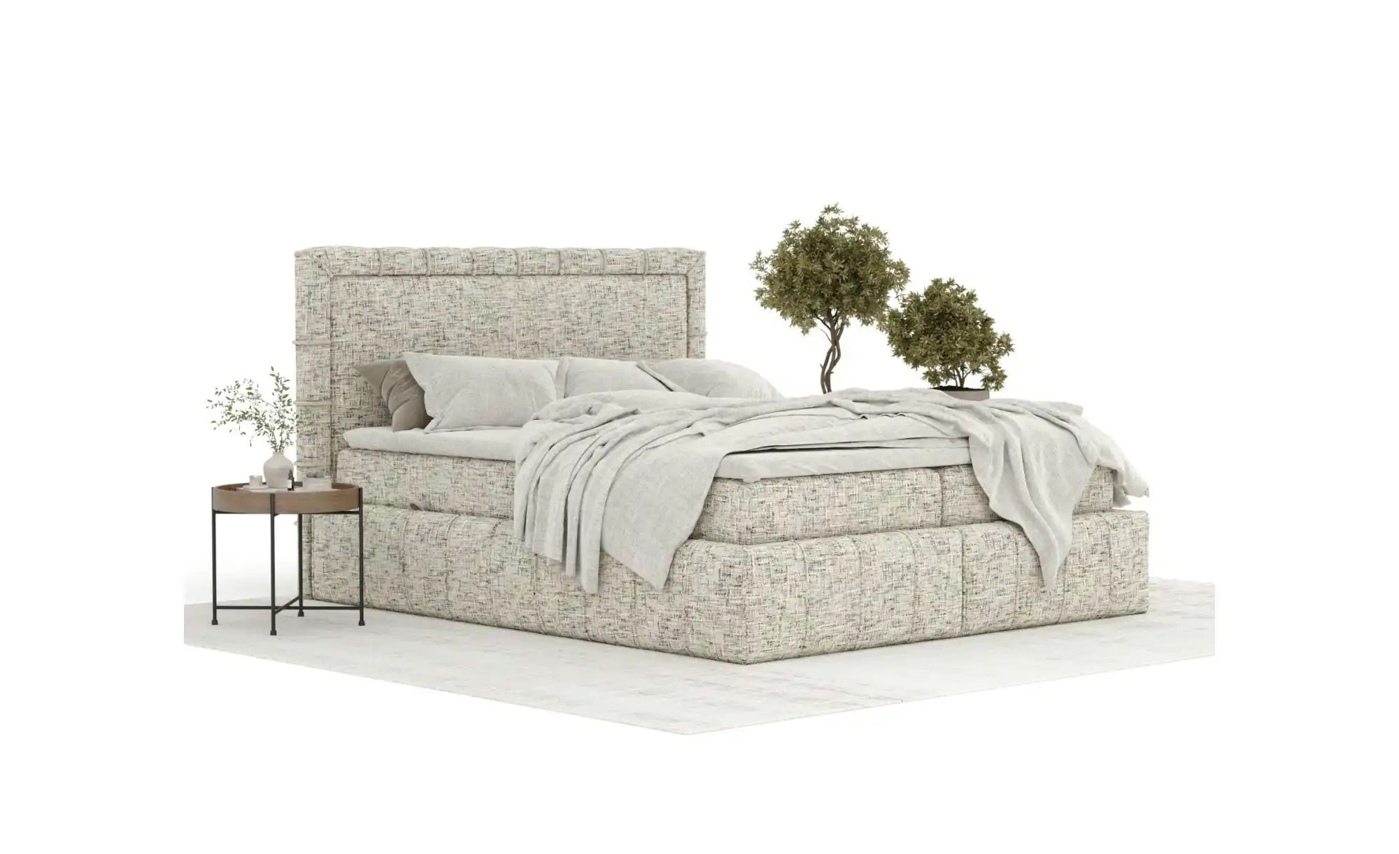 Boxspringbett mit Stauraum   ¦ beige ¦ Maße (cm): B: 207 H: 123 Betten > Ko günstig online kaufen