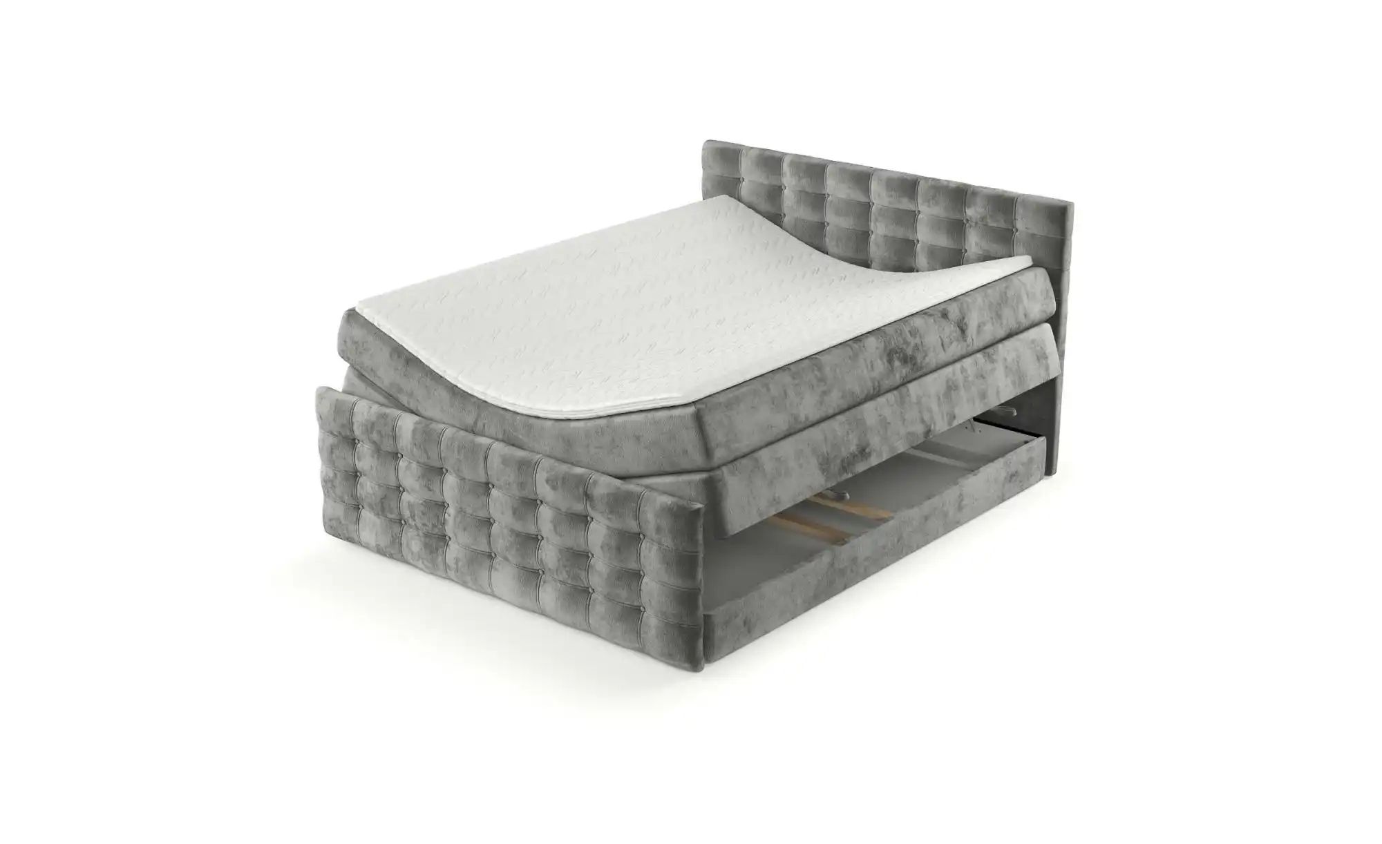 Boxspringbett mit Stauraum   ¦ grau ¦ Maße (cm): B: 142 H: 120 Betten > Kom günstig online kaufen