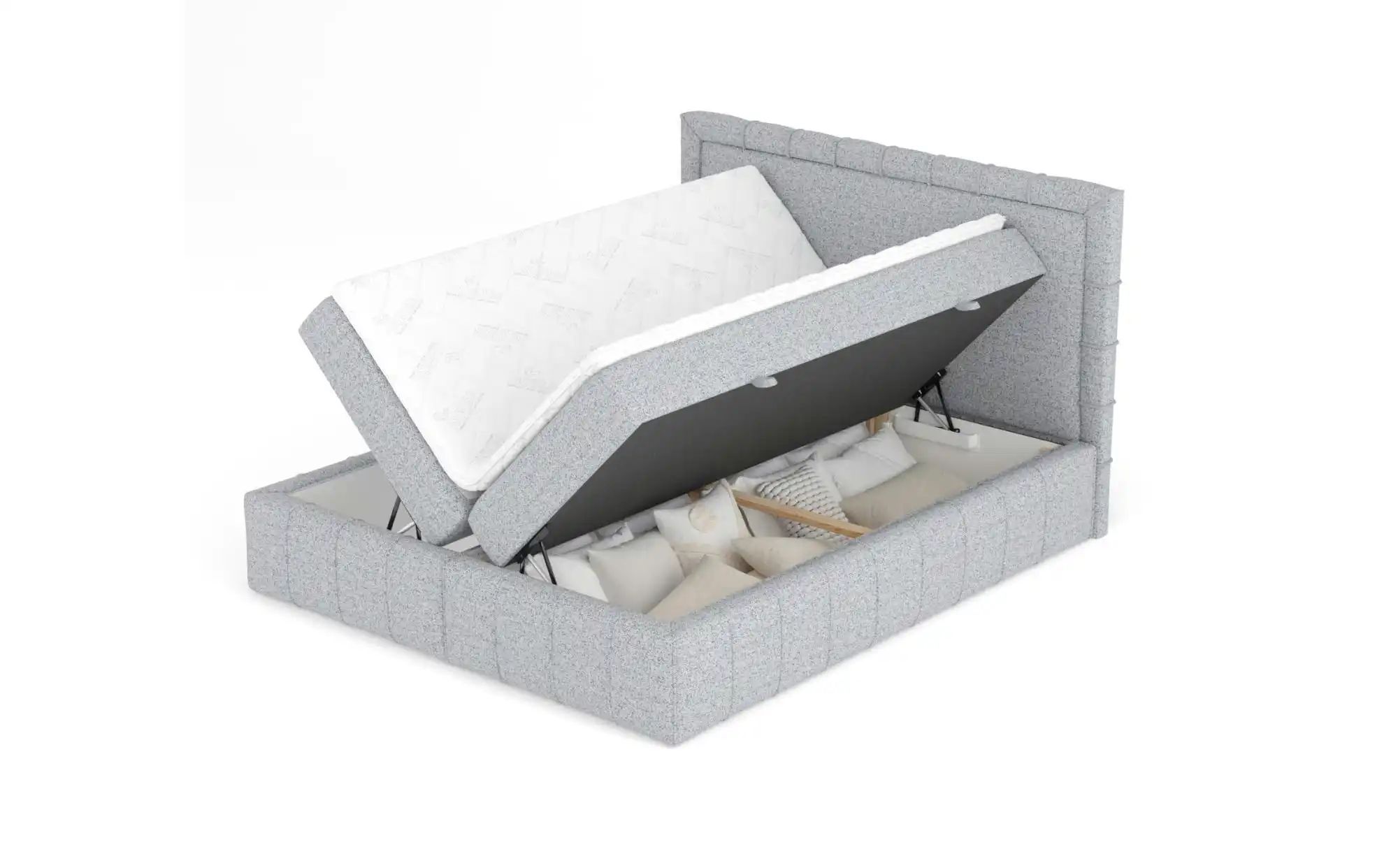 Boxspringbett mit Stauraum   ¦ grau ¦ Maße (cm): B: 187 H: 123 Betten > Kom günstig online kaufen