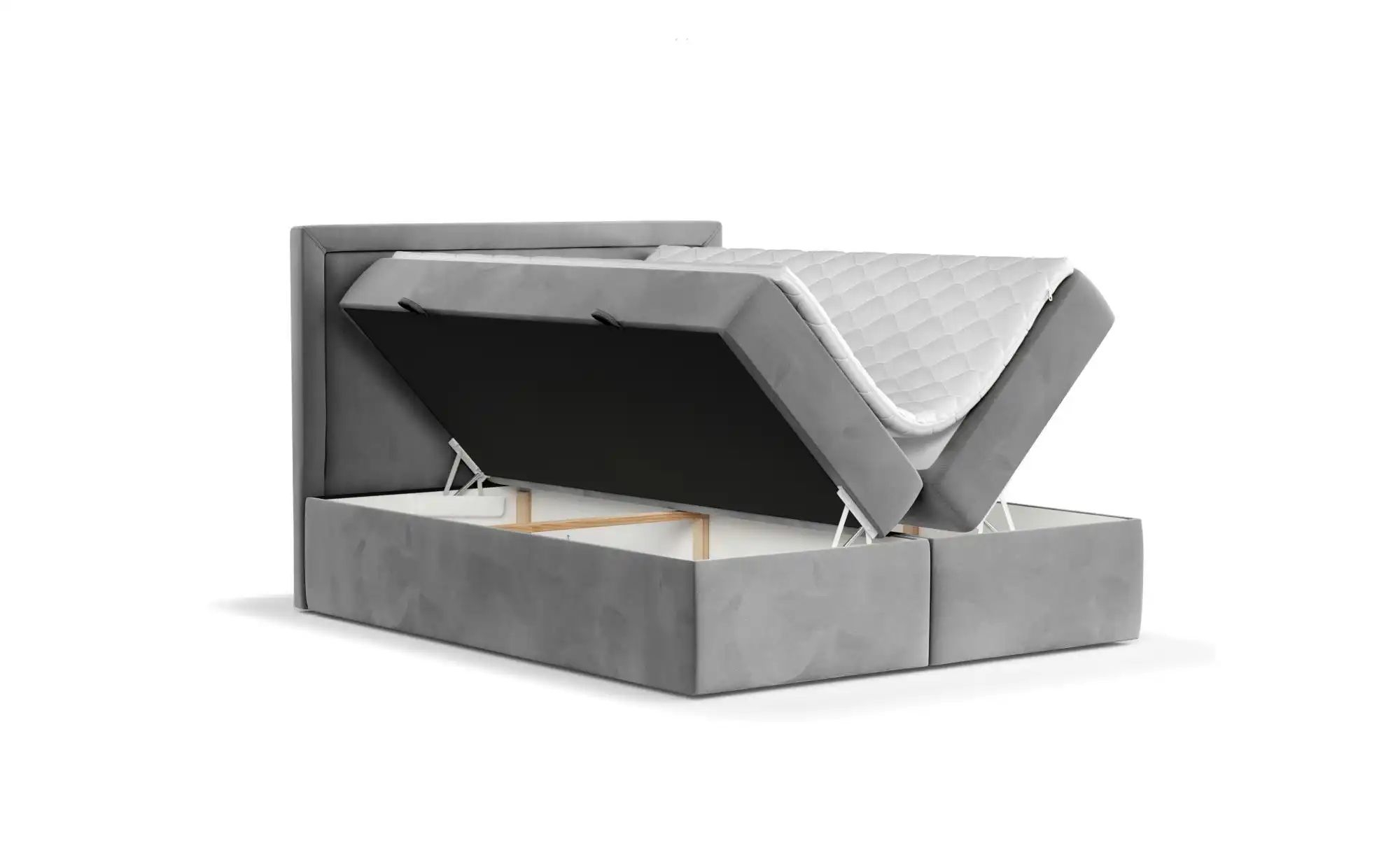 Boxspringbett mit Stauraum   ¦ grau ¦ Maße (cm): B: 202 H: 120 Betten > Kom günstig online kaufen