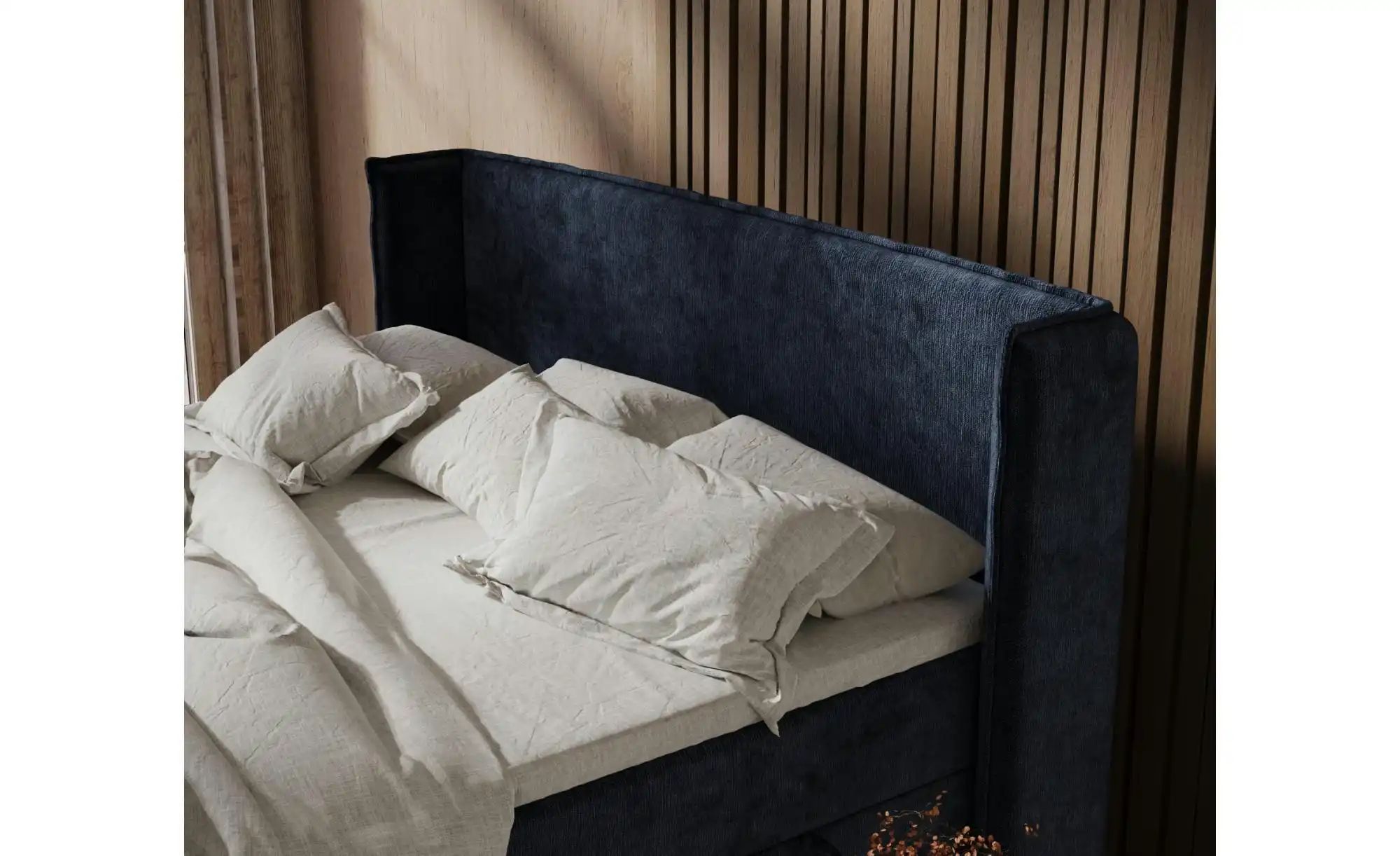 Boxspringbett mit Stauraum   ¦ blau ¦ Maße (cm): B: 158 H: 117 Betten > Kom günstig online kaufen