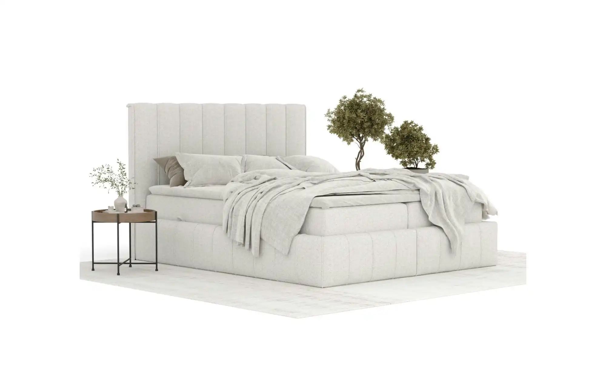 Boxspringbett mit Stauraum   ¦ beige ¦ Maße (cm): B: 225 H: 124 Betten > Ko günstig online kaufen