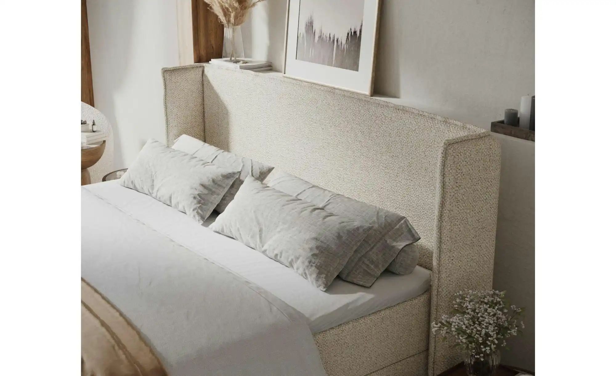 Boxspringbett mit Stauraum   ¦ beige ¦ Maße (cm): B: 158 H: 117 Betten > Ko günstig online kaufen
