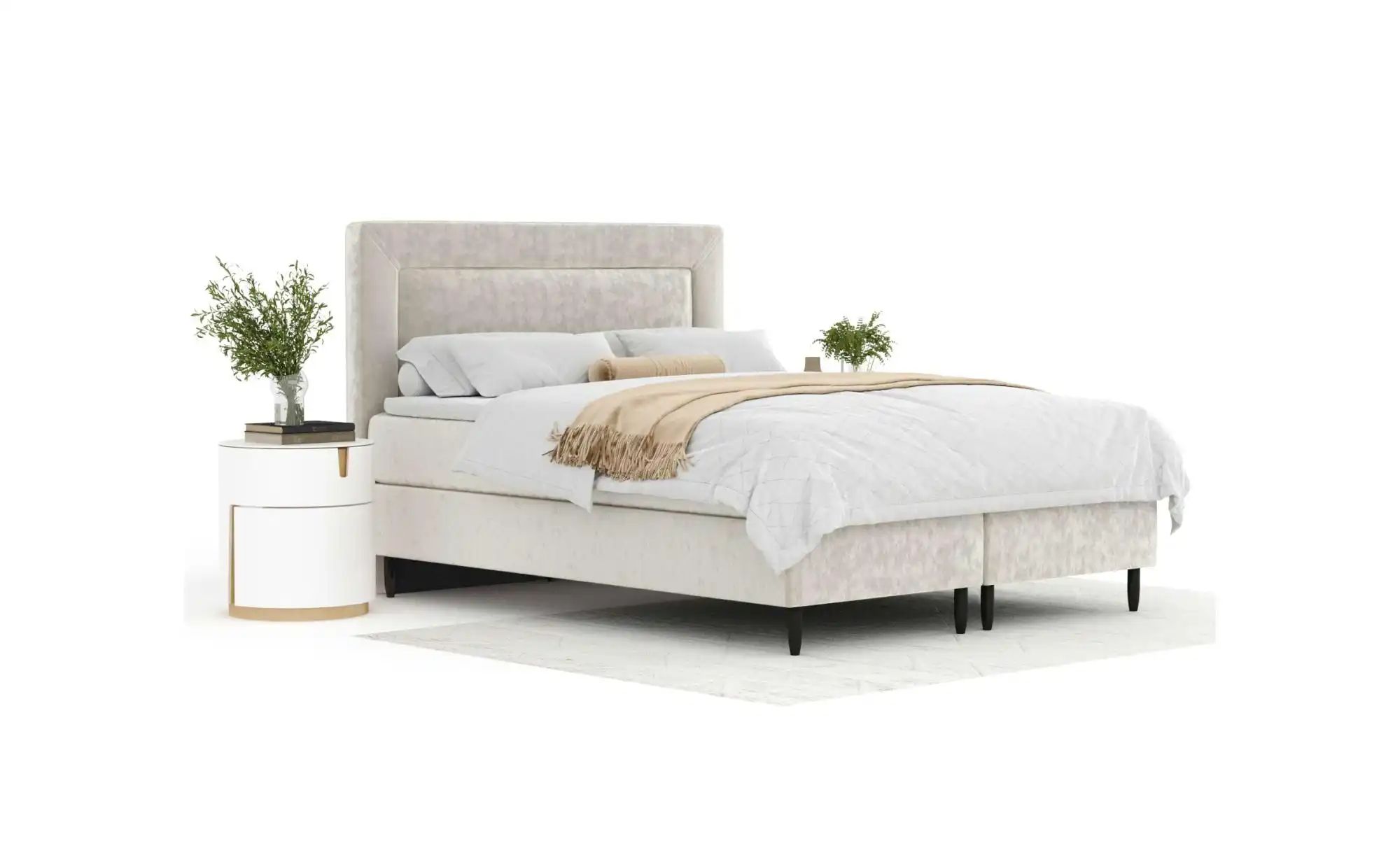 Boxspringbett   ¦ beige ¦ Maße (cm): B: 185 H: 123 Betten > Komfortbetten - günstig online kaufen