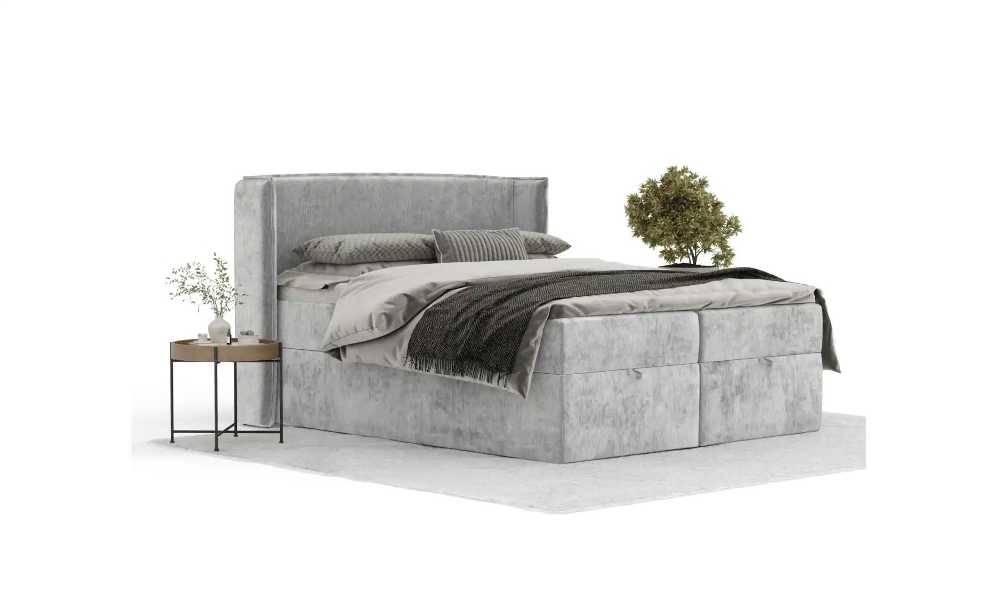 Thumbnail - Boxspringbett mit Stauraum ¦ grau ¦ Maße (cm): B: 218 H: 117 Betten > Komfortbetten - Höffner