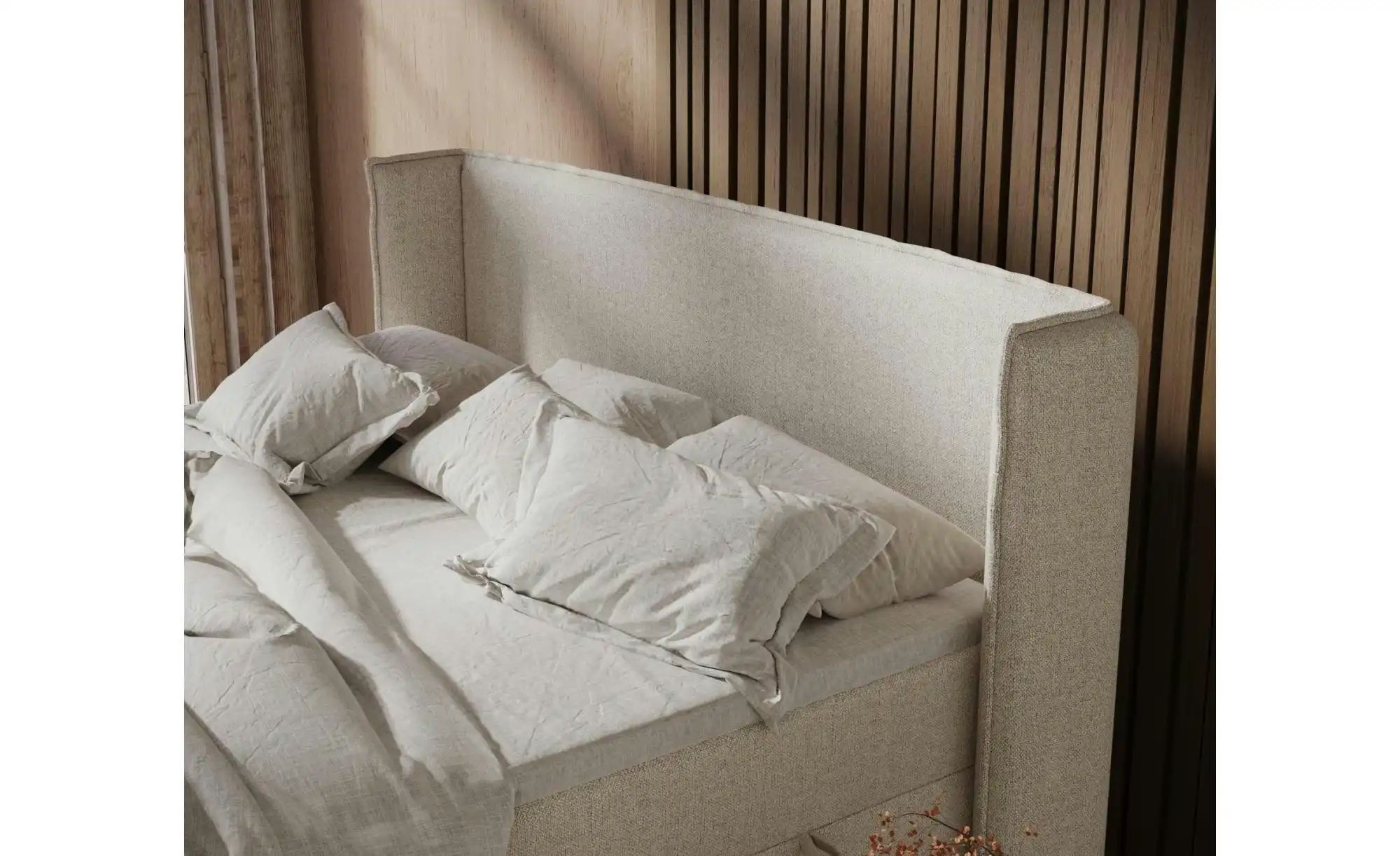 Boxspringbett mit Stauraum   ¦ beige ¦ Maße (cm): B: 218 H: 117 Betten > Ko günstig online kaufen