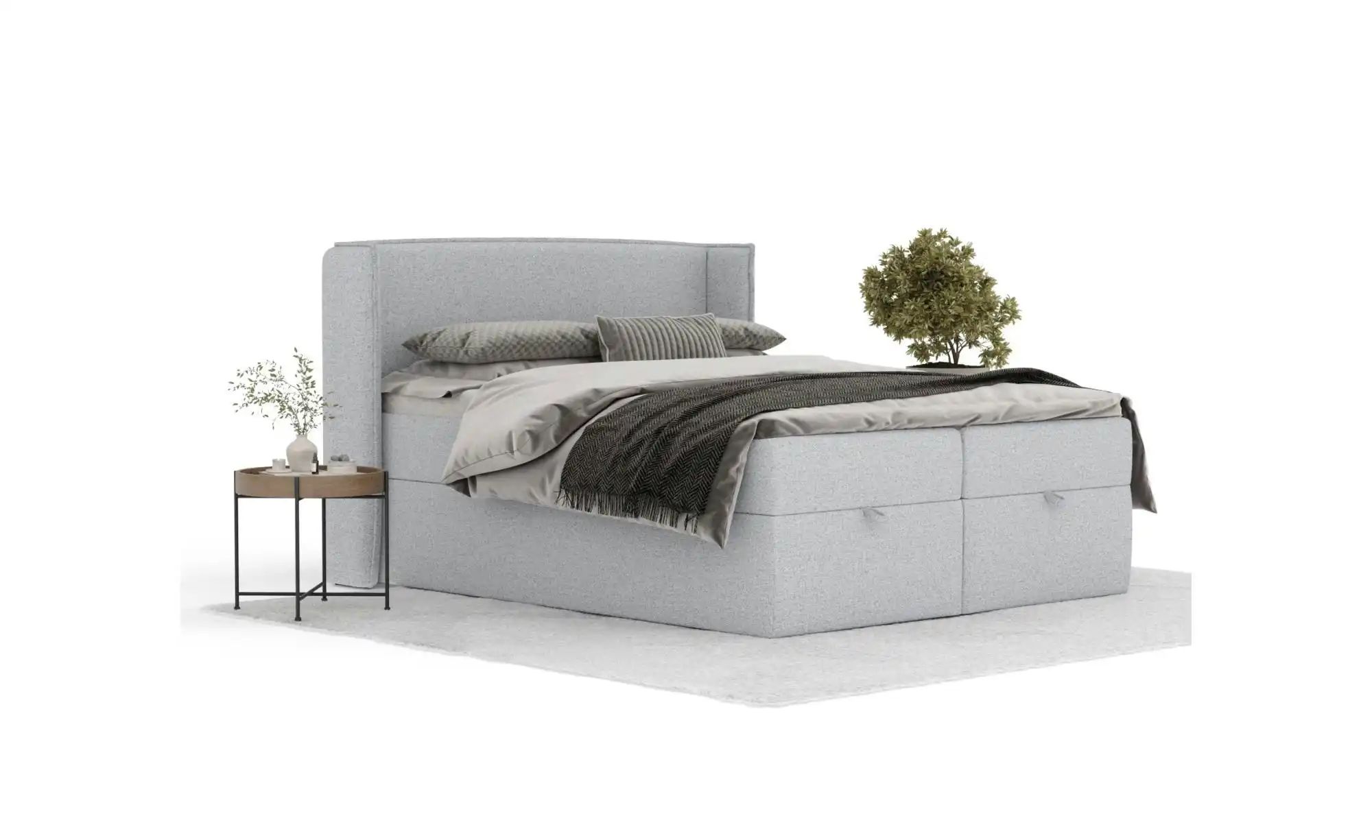Boxspringbett mit Stauraum   ¦ grau ¦ Maße (cm): B: 198 H: 117 Betten > Kom günstig online kaufen