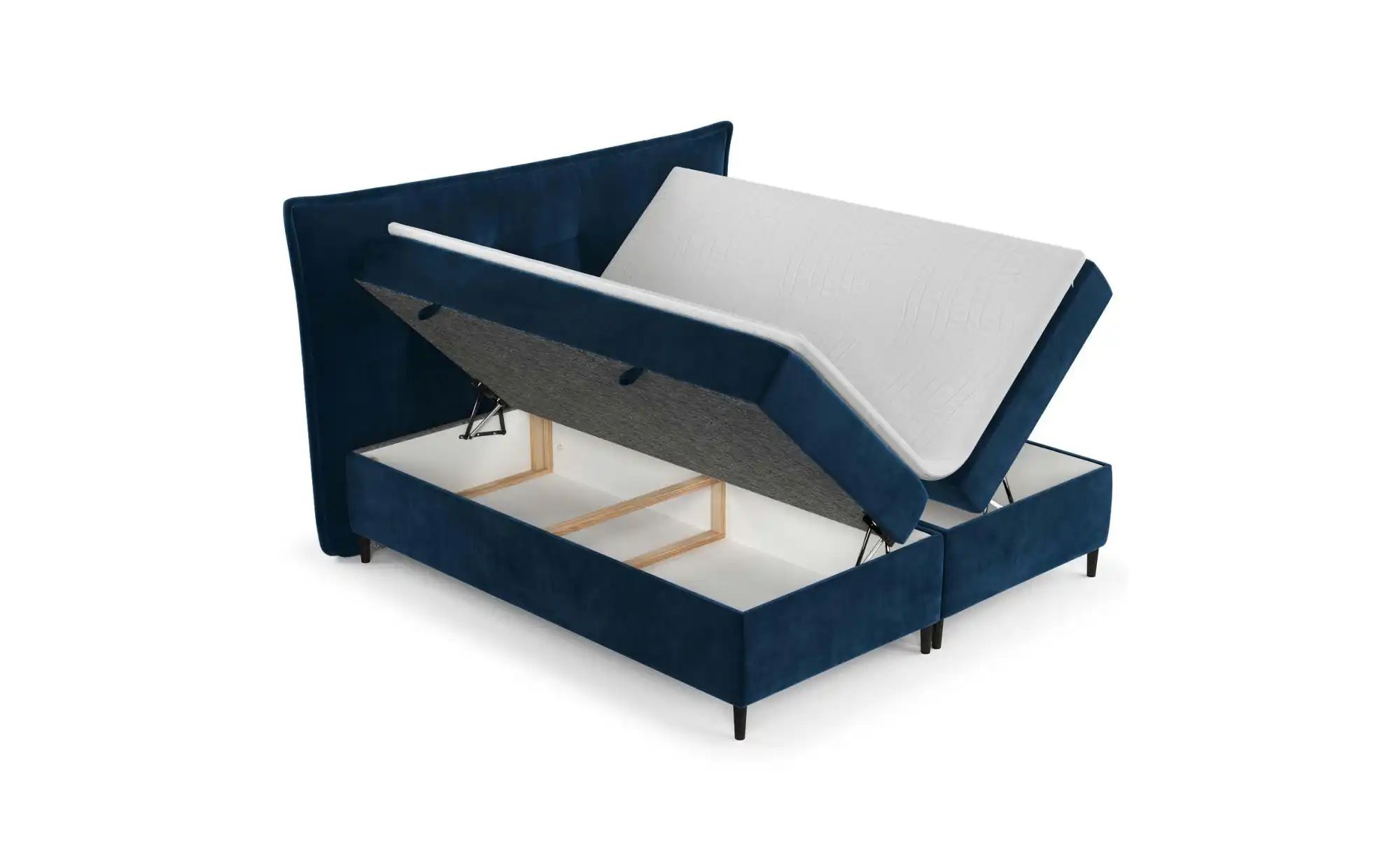 Boxspringbett mit Stauraum   ¦ blau ¦ Maße (cm): B: 213 H: 130 Betten > Kom günstig online kaufen