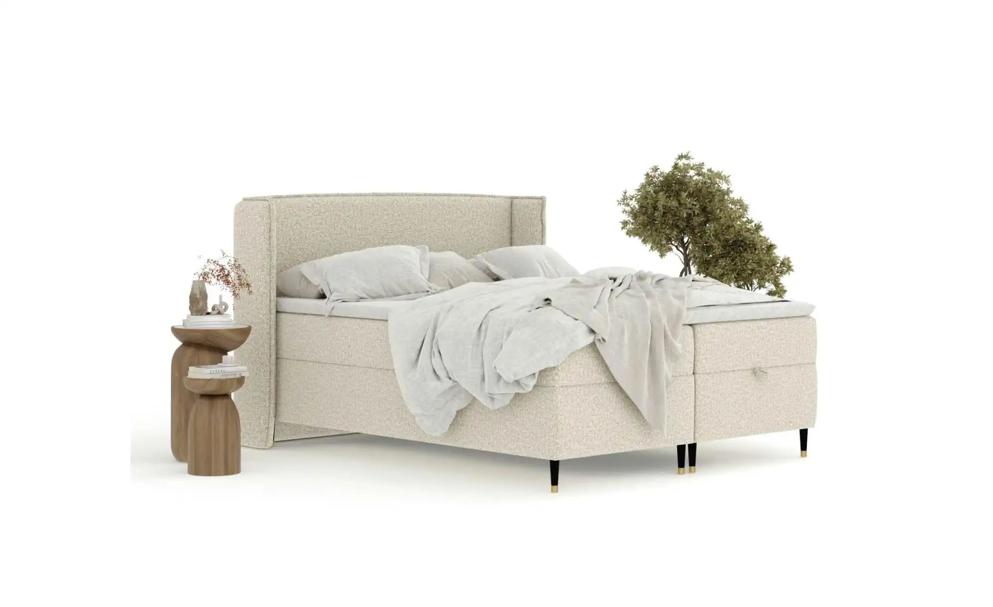 Boxspringbett mit Stauraum   ¦ beige ¦ Maße (cm): B: 218 H: 117 Betten > Ko günstig online kaufen