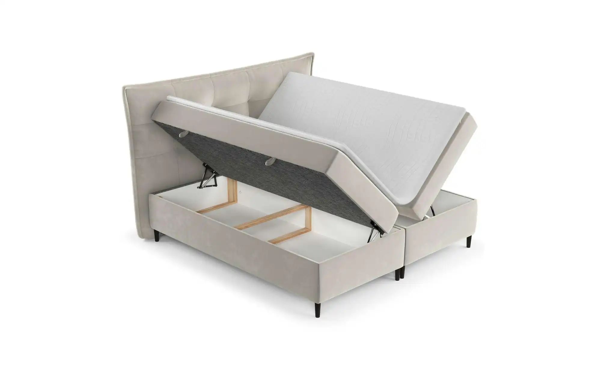 Boxspringbett mit Stauraum   ¦ beige ¦ Maße (cm): B: 213 H: 130 Betten > Ko günstig online kaufen