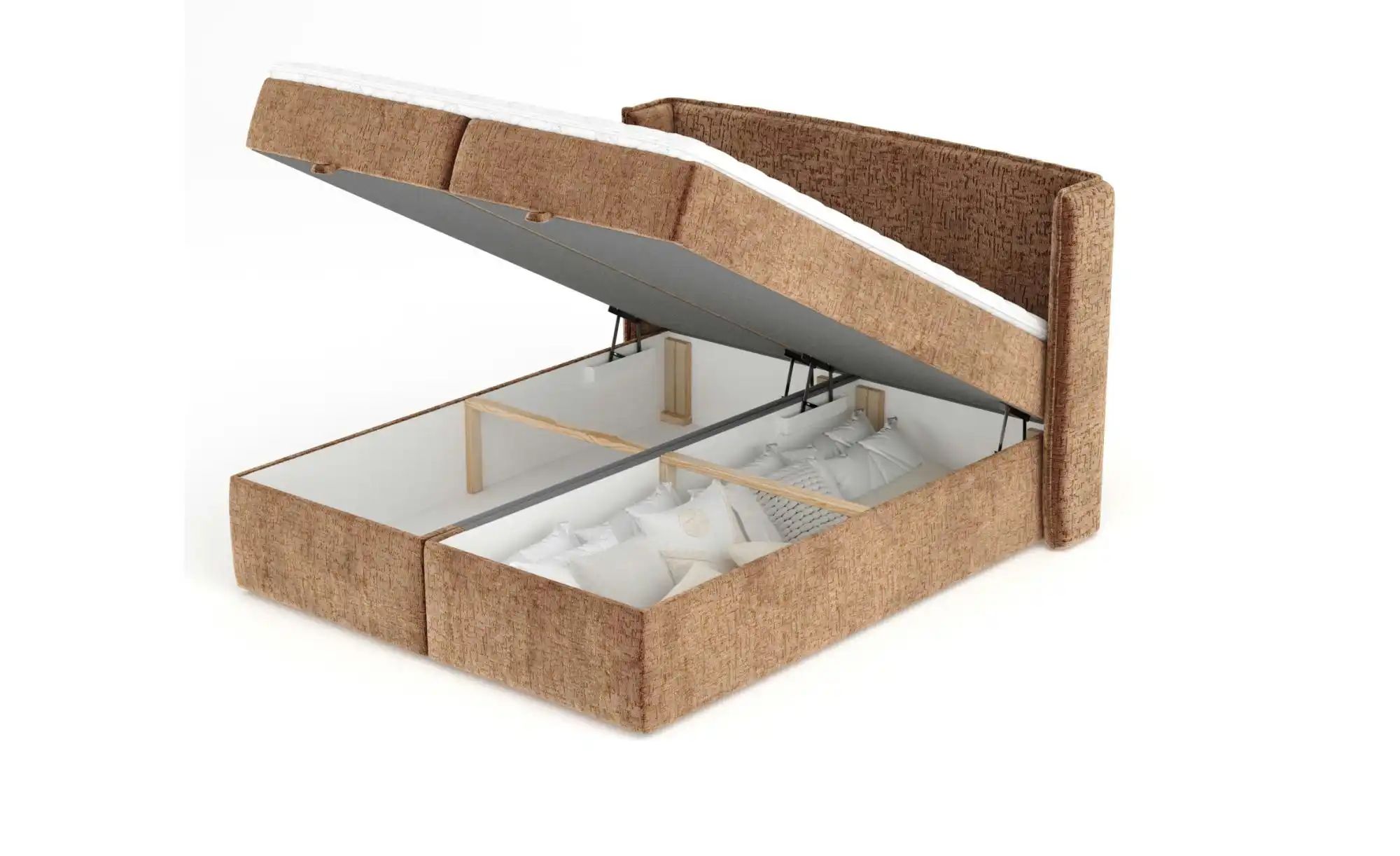 Boxspringbett mit Stauraum   ¦ orange ¦ Maße (cm): B: 178 H: 117 Betten > K günstig online kaufen