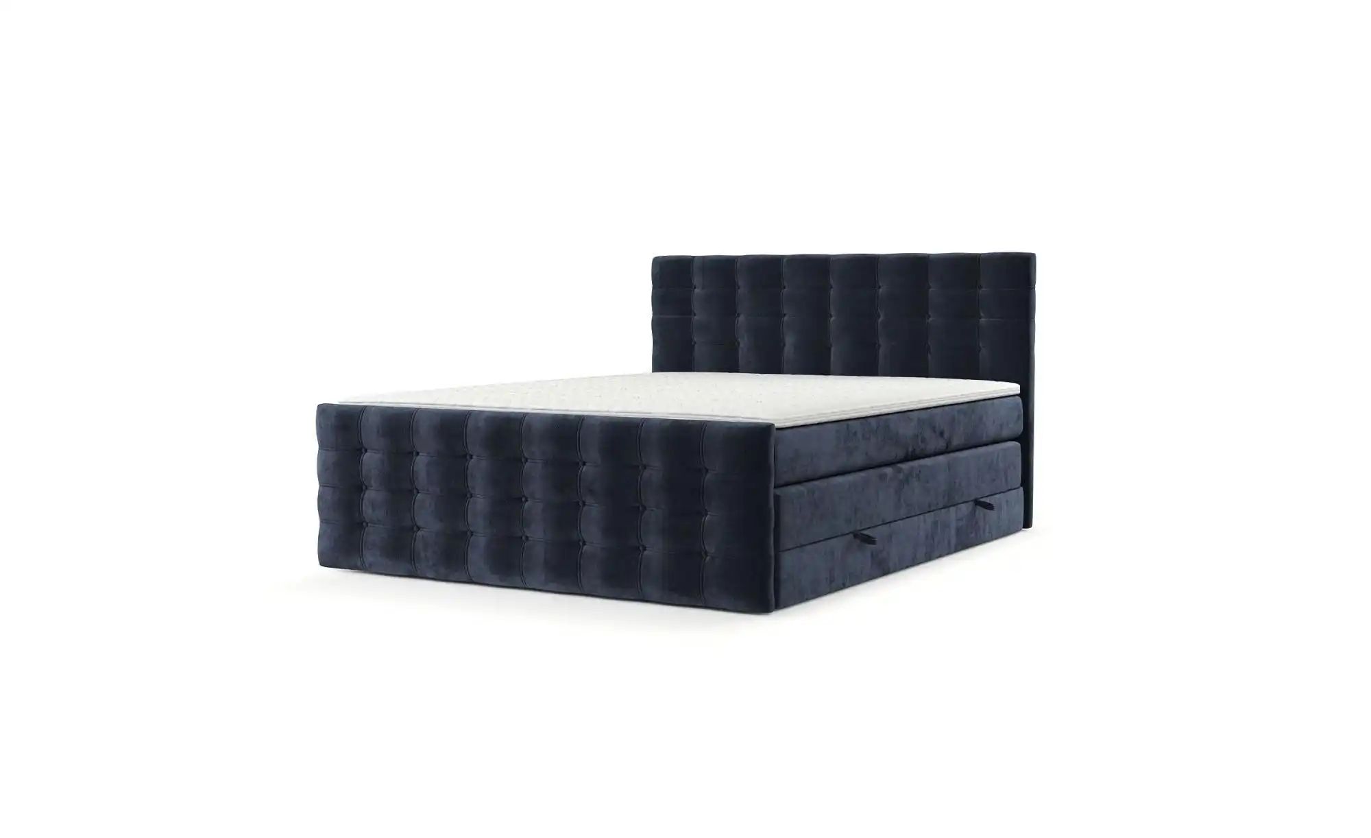 Boxspringbett mit Stauraum   ¦ blau ¦ Maße (cm): B: 162 H: 120 Betten > Kom günstig online kaufen