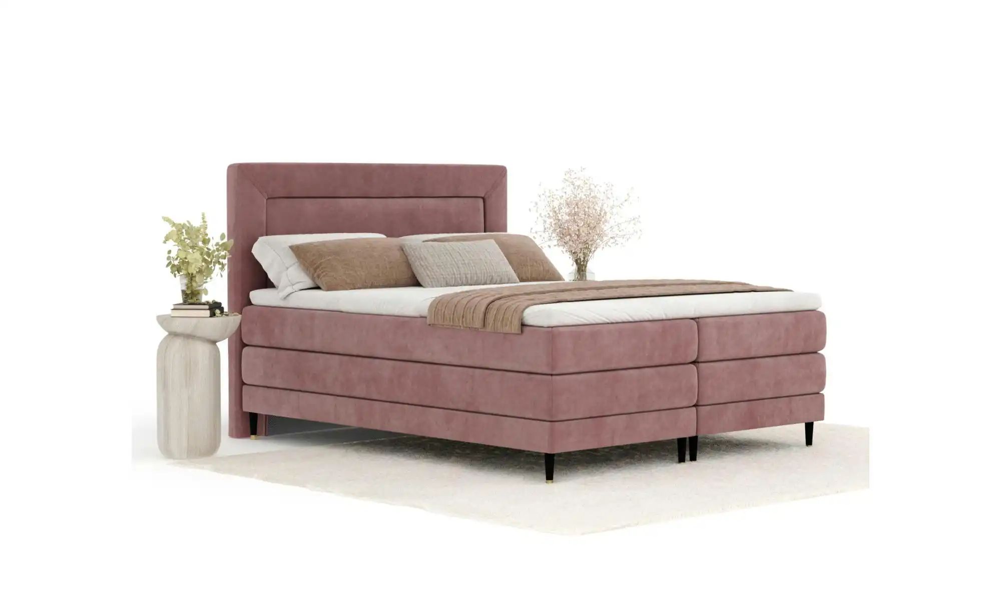 Boxspringbett   ¦ rosa/pink ¦ Maße (cm): B: 202 H: 123 Betten > Komfortbett günstig online kaufen