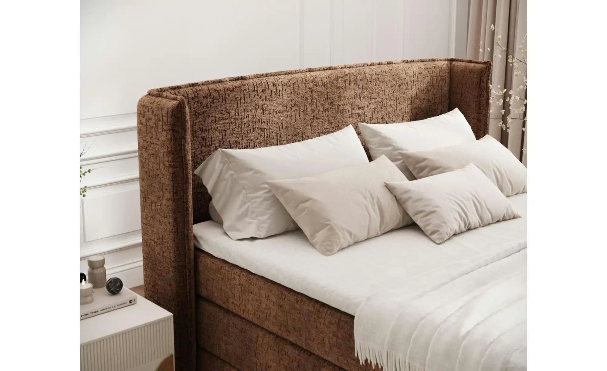 Boxspringbett mit Stauraum   ¦ orange ¦ Maße (cm): B: 178 H: 117 Betten > K günstig online kaufen