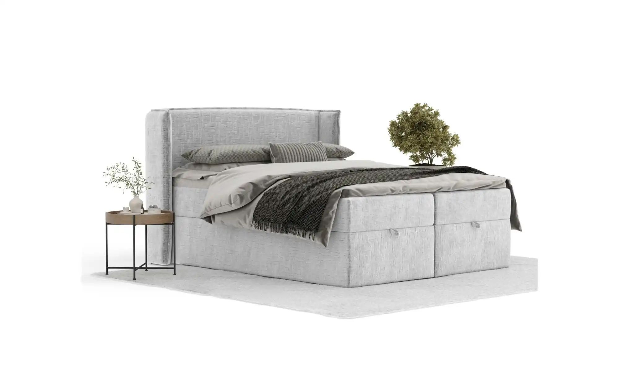 Boxspringbett mit Stauraum   ¦ grau ¦ Maße (cm): B: 178 H: 117 Betten > Kom günstig online kaufen