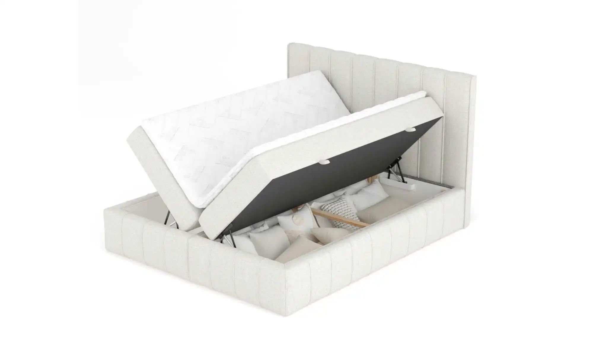 Boxspringbett mit Stauraum   ¦ beige ¦ Maße (cm): B: 165 H: 124 Betten > Ko günstig online kaufen