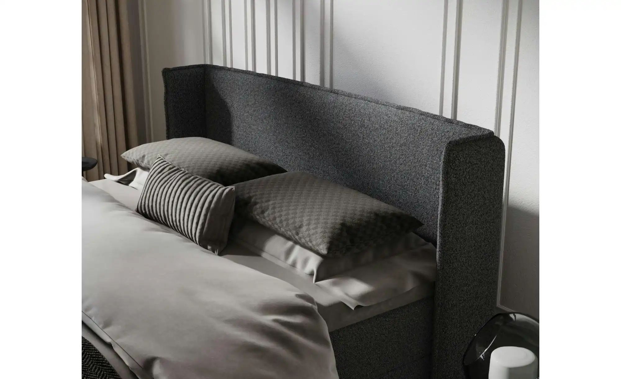 Boxspringbett mit Stauraum   ¦ schwarz ¦ Maße (cm): B: 158 H: 117 Betten > günstig online kaufen