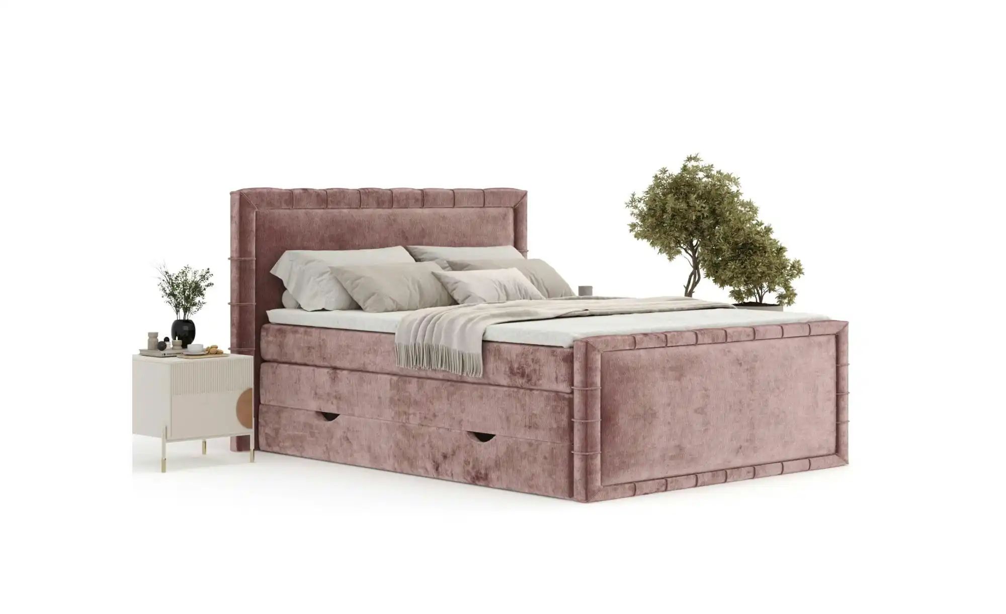Boxspringbett mit Stauraum   ¦ rosa/pink ¦ Maße (cm): B: 187 H: 123 Betten günstig online kaufen
