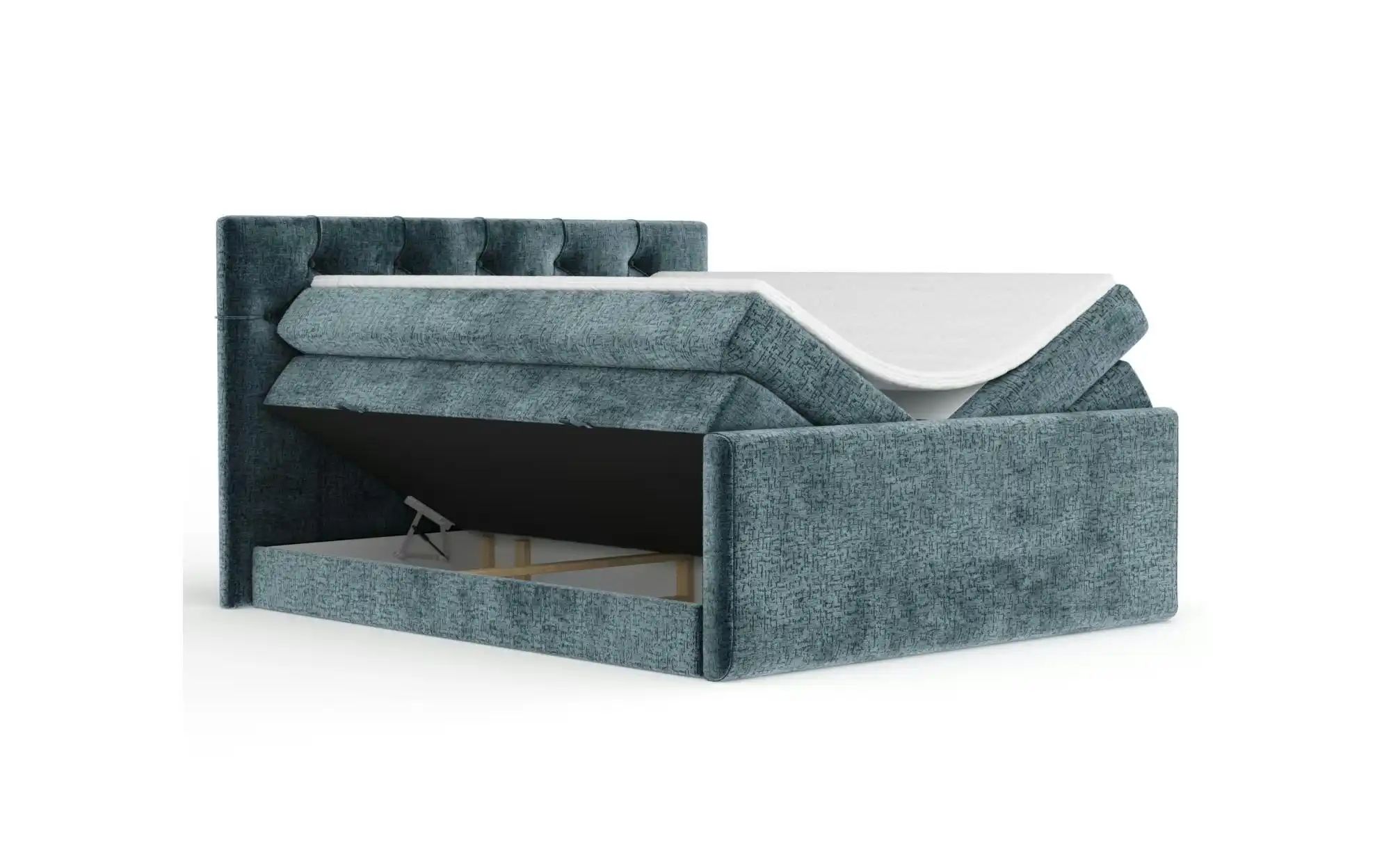 Boxspringbett mit Stauraum   ¦ blau ¦ Maße (cm): B: 182 H: 118 Betten > Kom günstig online kaufen