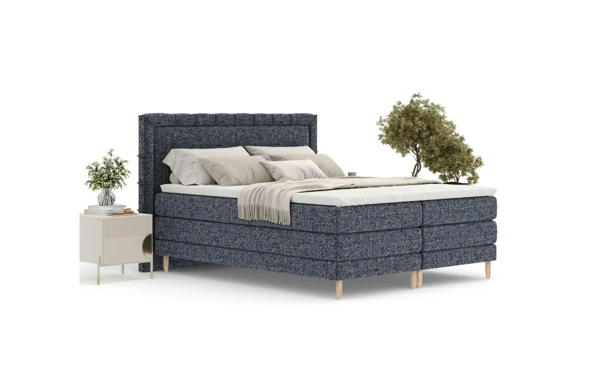 Boxspringbett   ¦ blau ¦ Maße (cm): B: 187 H: 123 Betten > Komfortbetten - günstig online kaufen