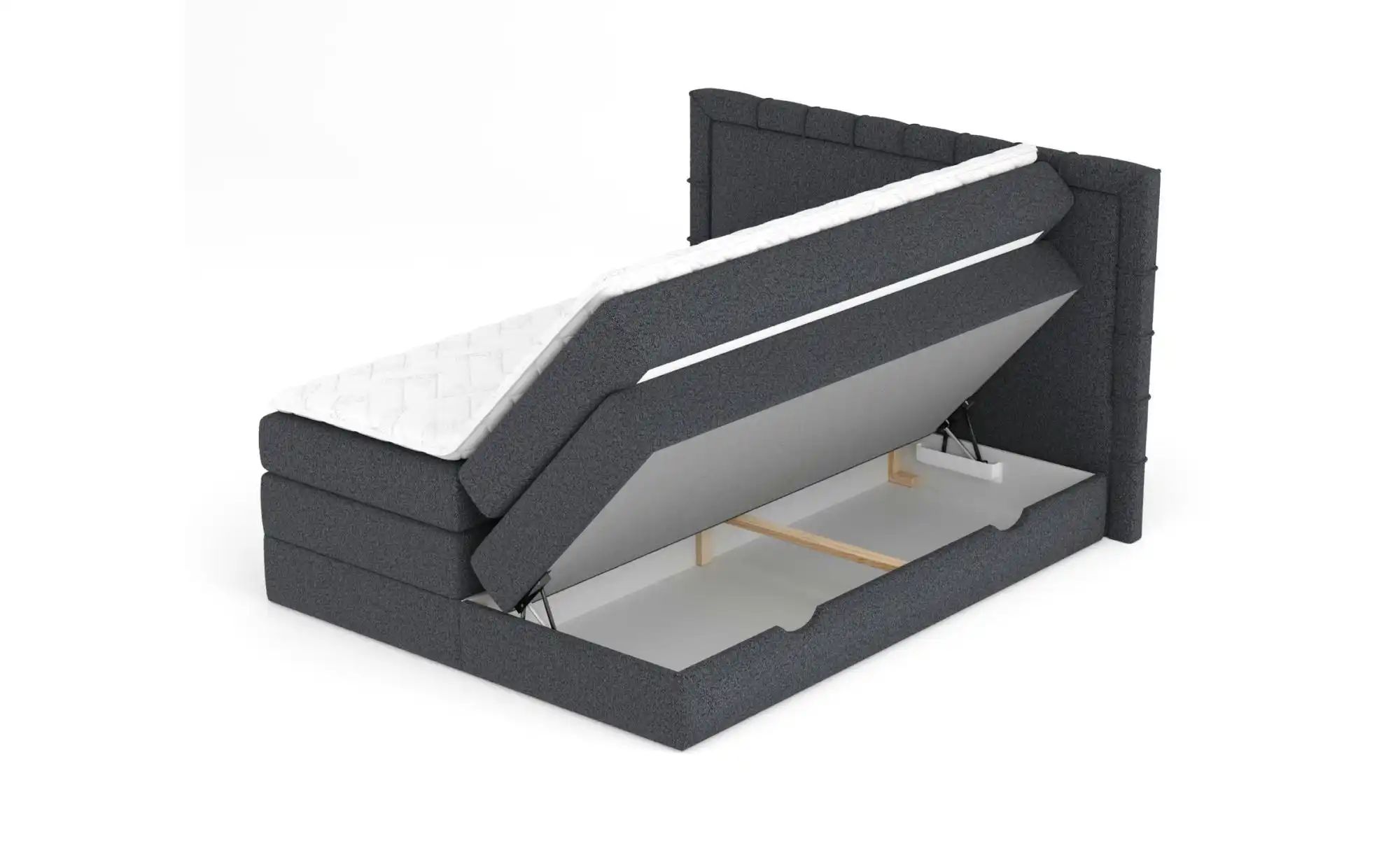 Boxspringbett mit Stauraum   ¦ schwarz ¦ Maße (cm): B: 207 H: 123 Betten > günstig online kaufen