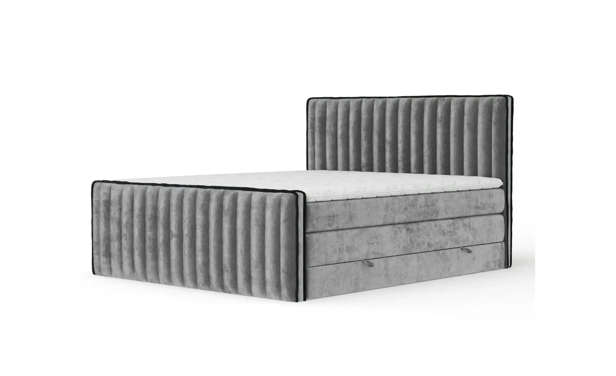 Boxspringbett mit Stauraum   ¦ grau ¦ Maße (cm): B: 144 H: 120 Betten > Kom günstig online kaufen