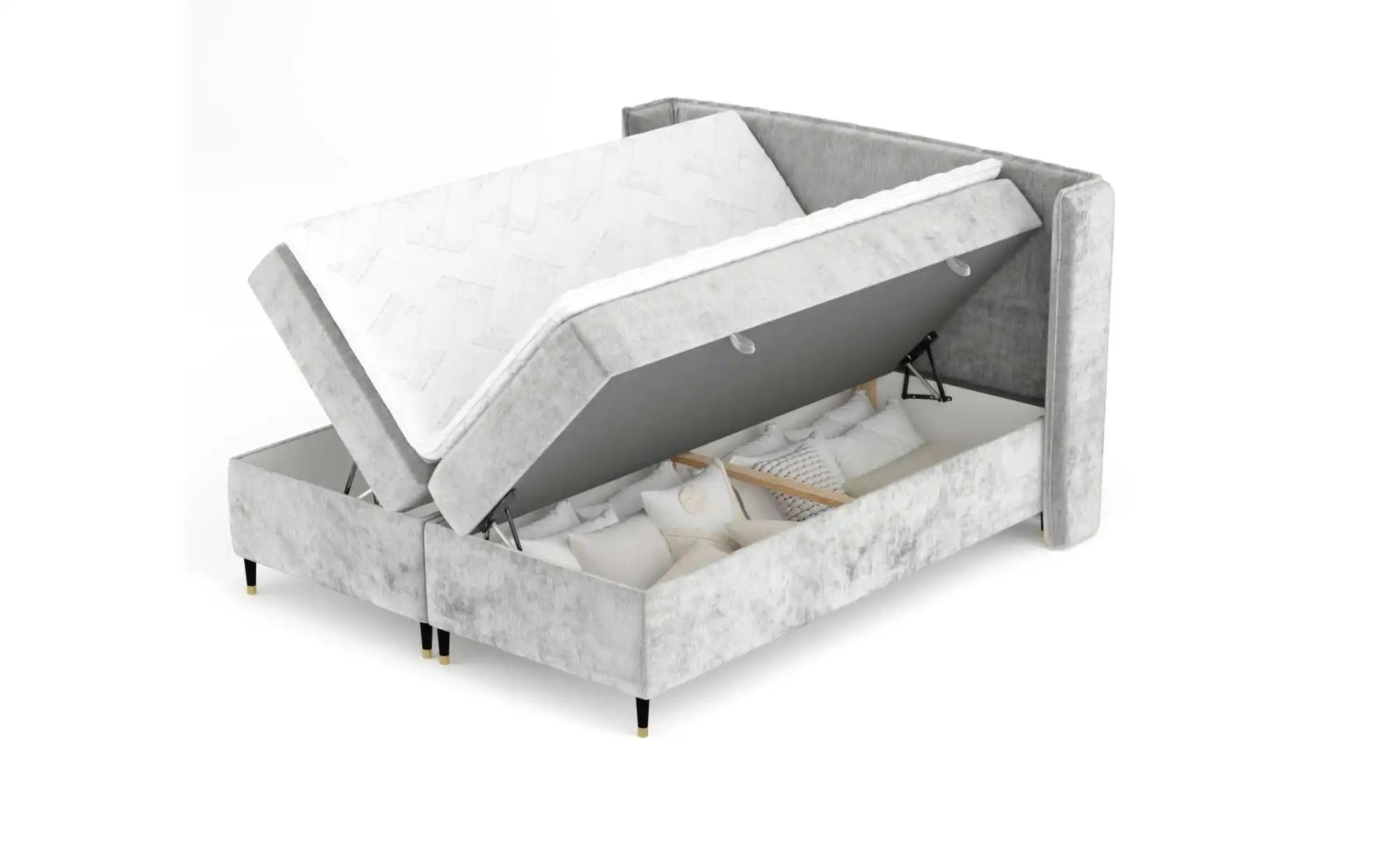 Boxspringbett mit Stauraum   ¦ grau ¦ Maße (cm): B: 178 H: 117 Betten > Kom günstig online kaufen