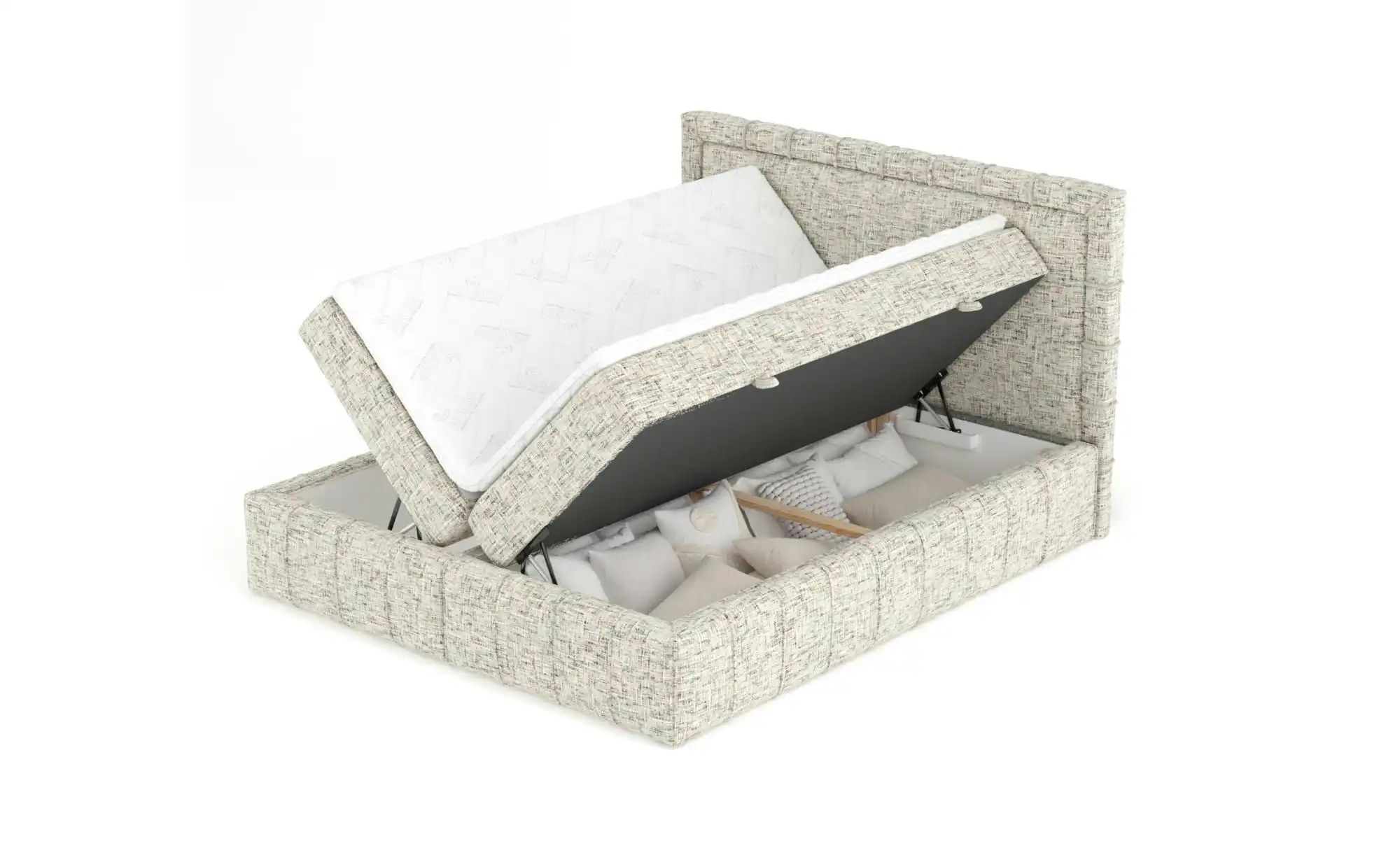 Boxspringbett mit Stauraum   ¦ beige ¦ Maße (cm): B: 207 H: 123 Betten > Ko günstig online kaufen