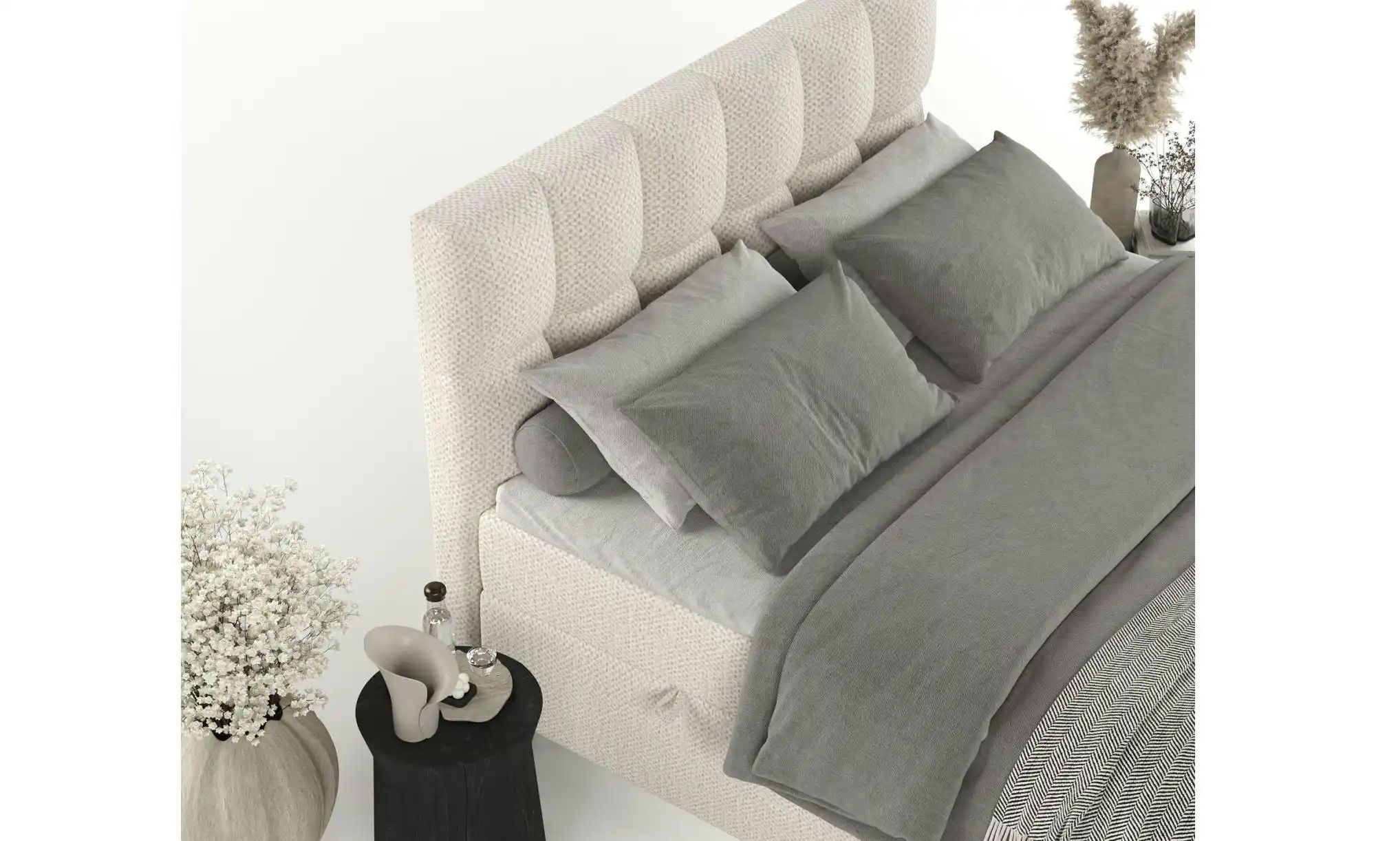 Boxspringbett mit Stauraum   ¦ beige ¦ Maße (cm): B: 142 H: 125 Betten > Ko günstig online kaufen