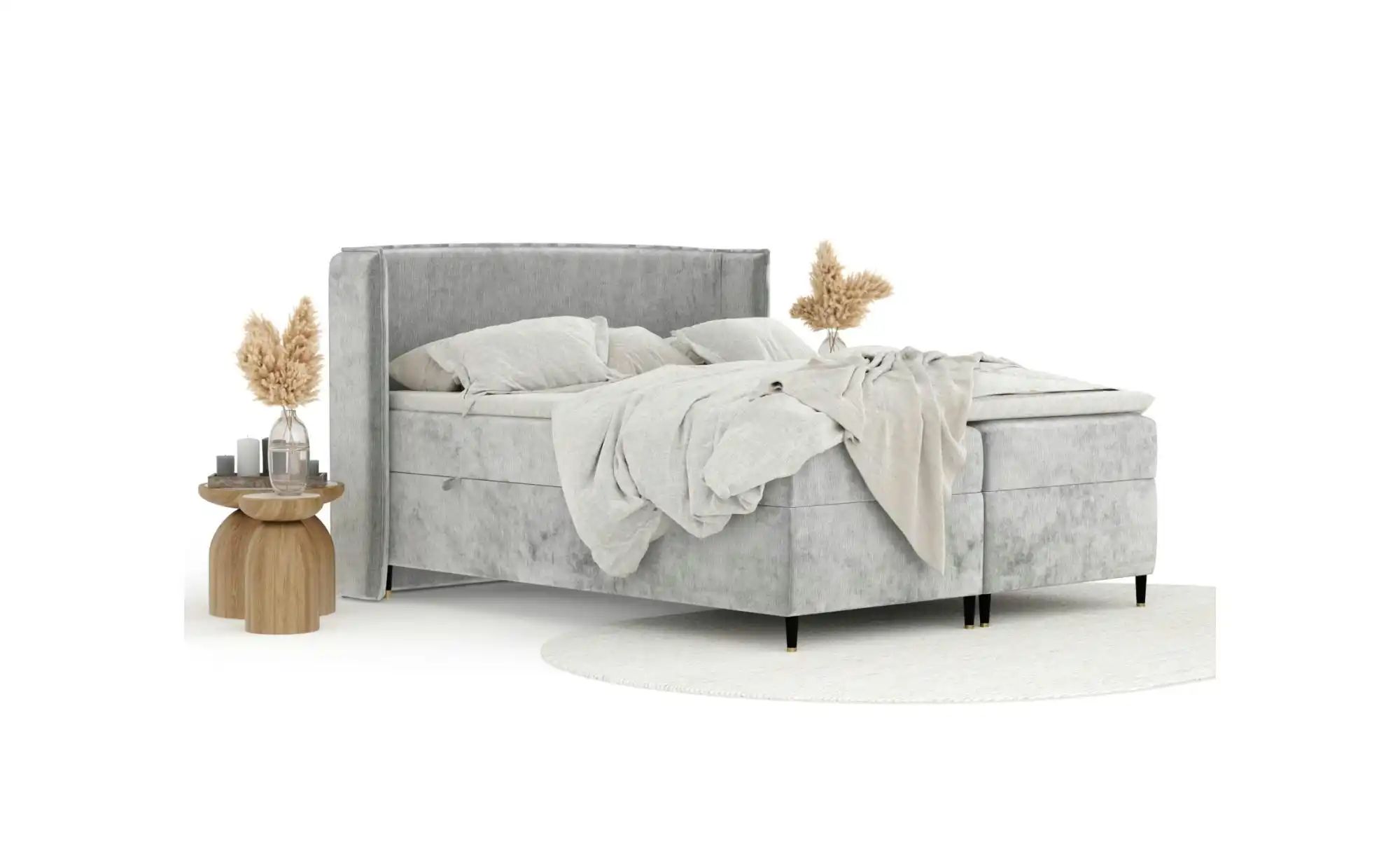 Boxspringbett mit Stauraum   ¦ grau ¦ Maße (cm): B: 198 H: 117 Betten > Kom günstig online kaufen