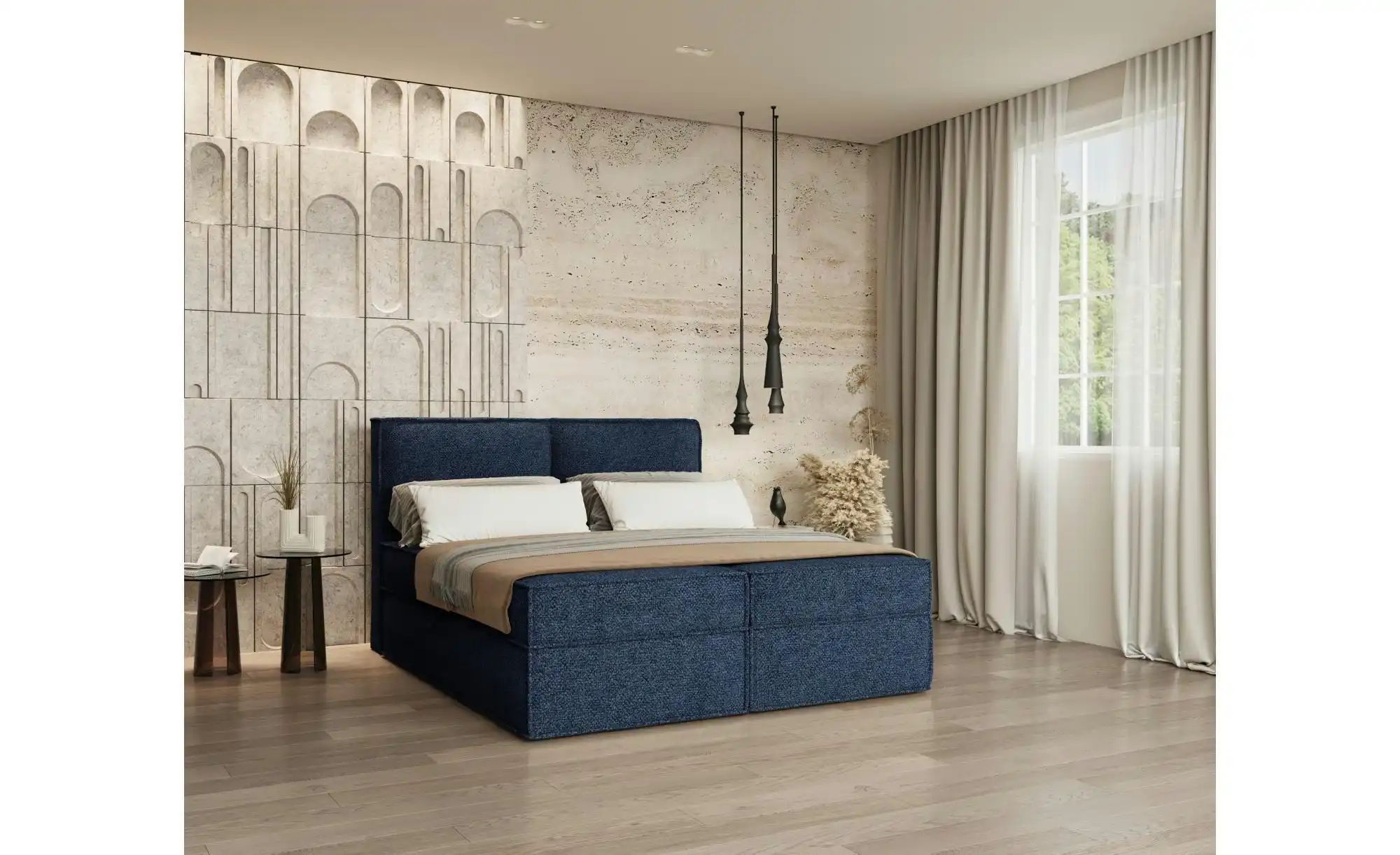 Boxspringbett   ¦ blau ¦ Maße (cm): B: 182 H: 103 Betten > Komfortbetten - günstig online kaufen