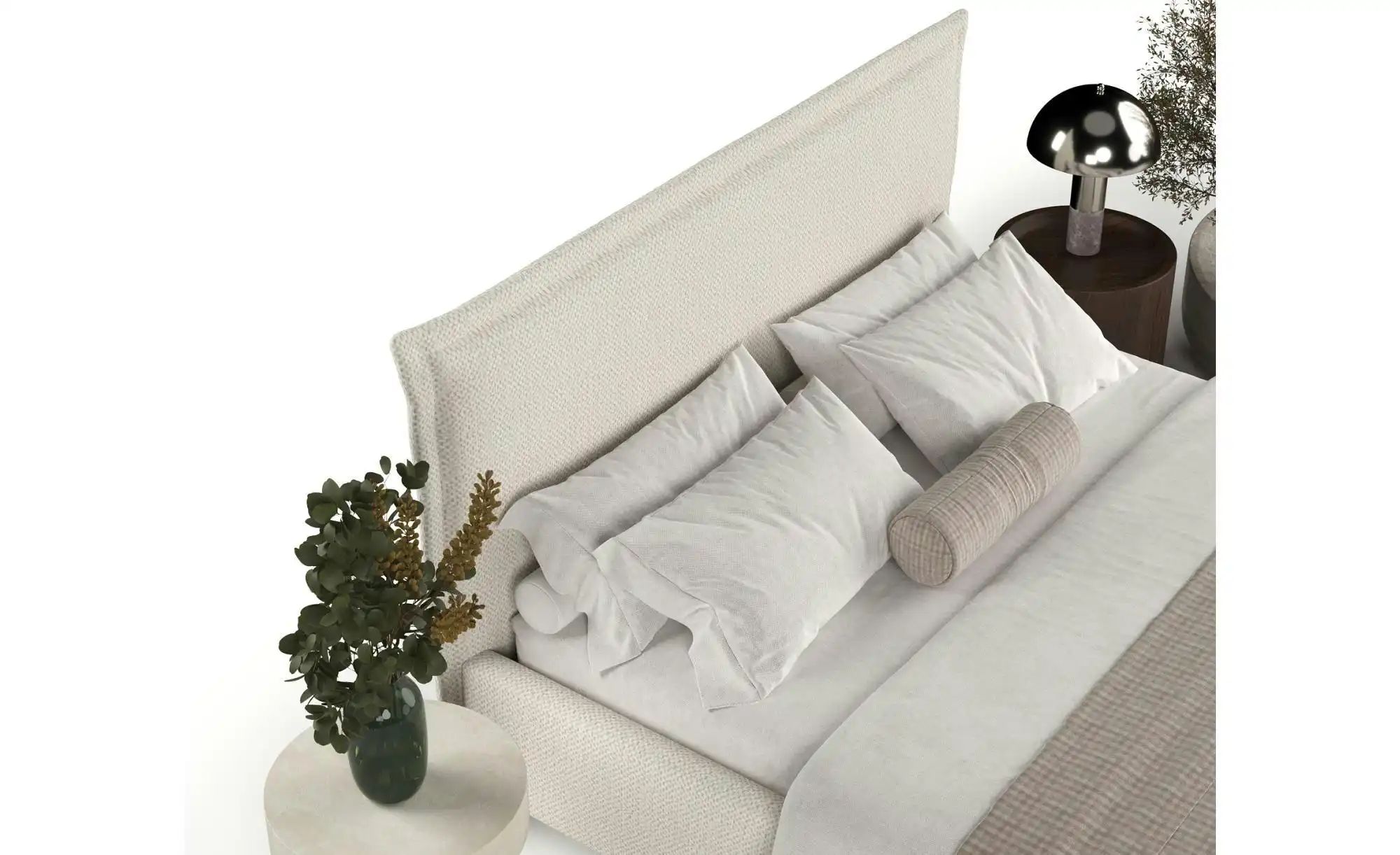 Polsterbett   ¦ beige ¦ Maße (cm): B: 212 H: 125 Betten > Polsterbetten - H günstig online kaufen