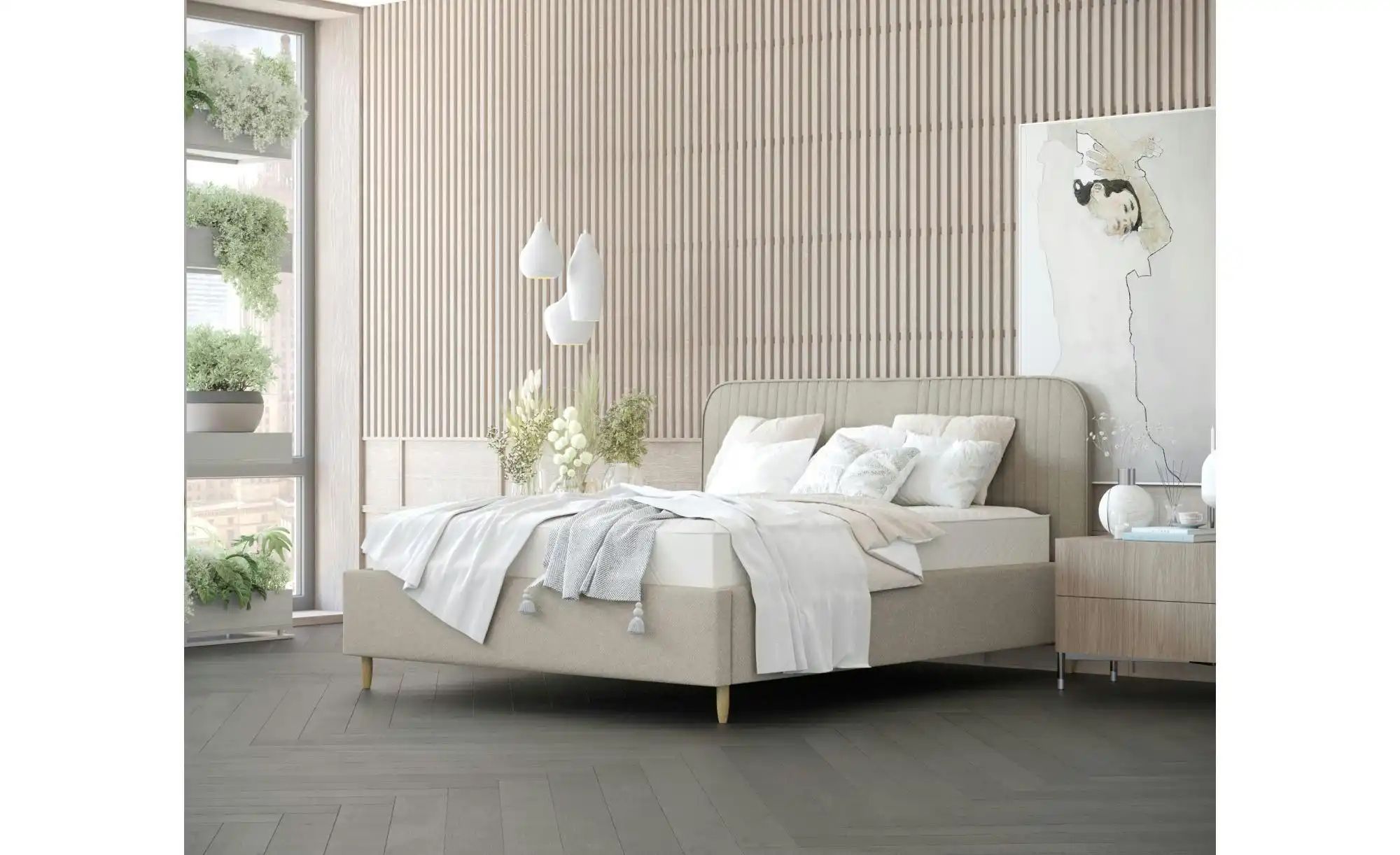 Thumbnail - Polsterbett mit Stauraum Livy ¦ beige ¦ Maße (cm): B: 211 H: 116 Betten > Polsterbetten - Höffner