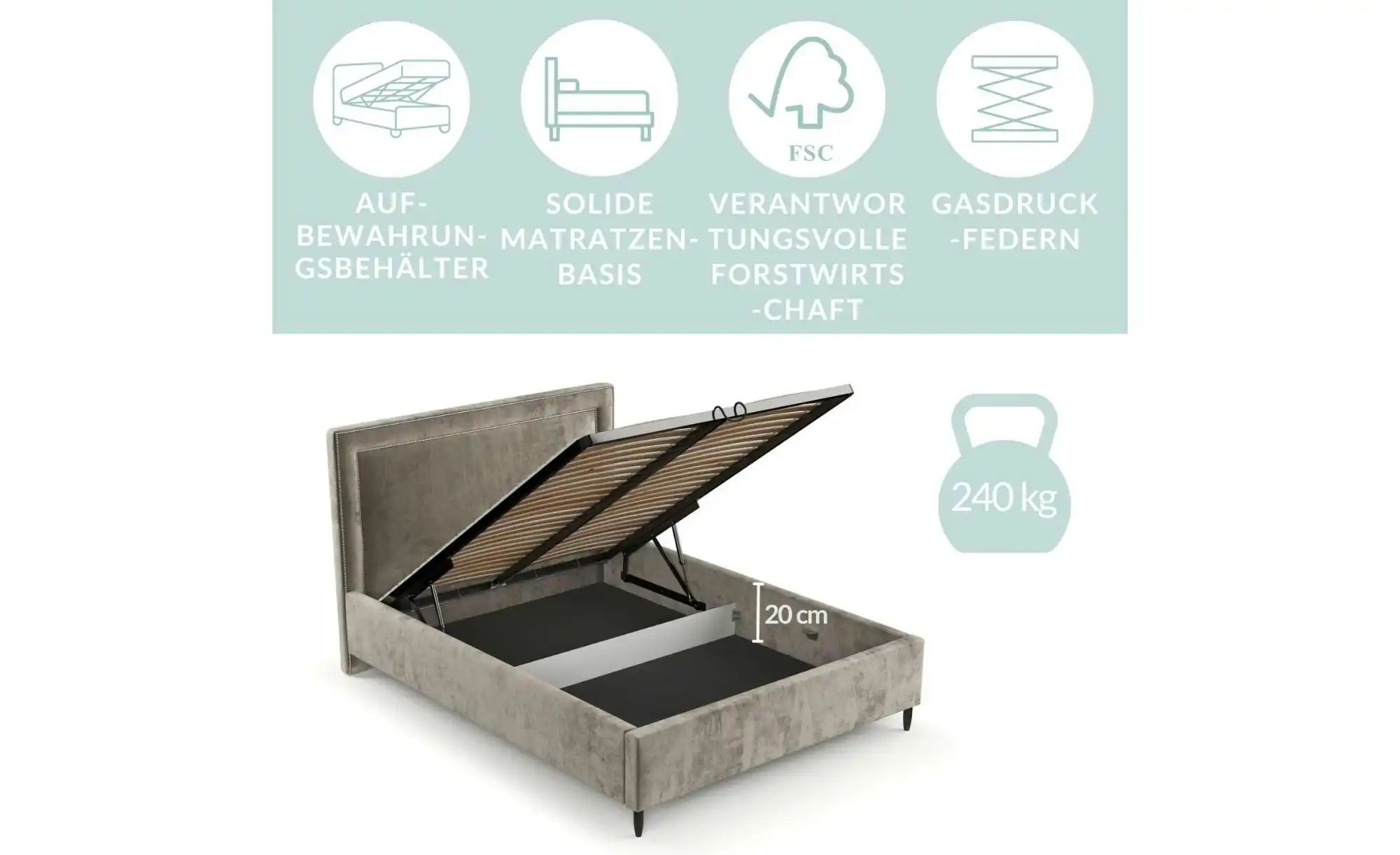 Polsterbett   ¦ braun ¦ Maße (cm): B: 138 H: 120 Betten > Polsterbetten - H günstig online kaufen