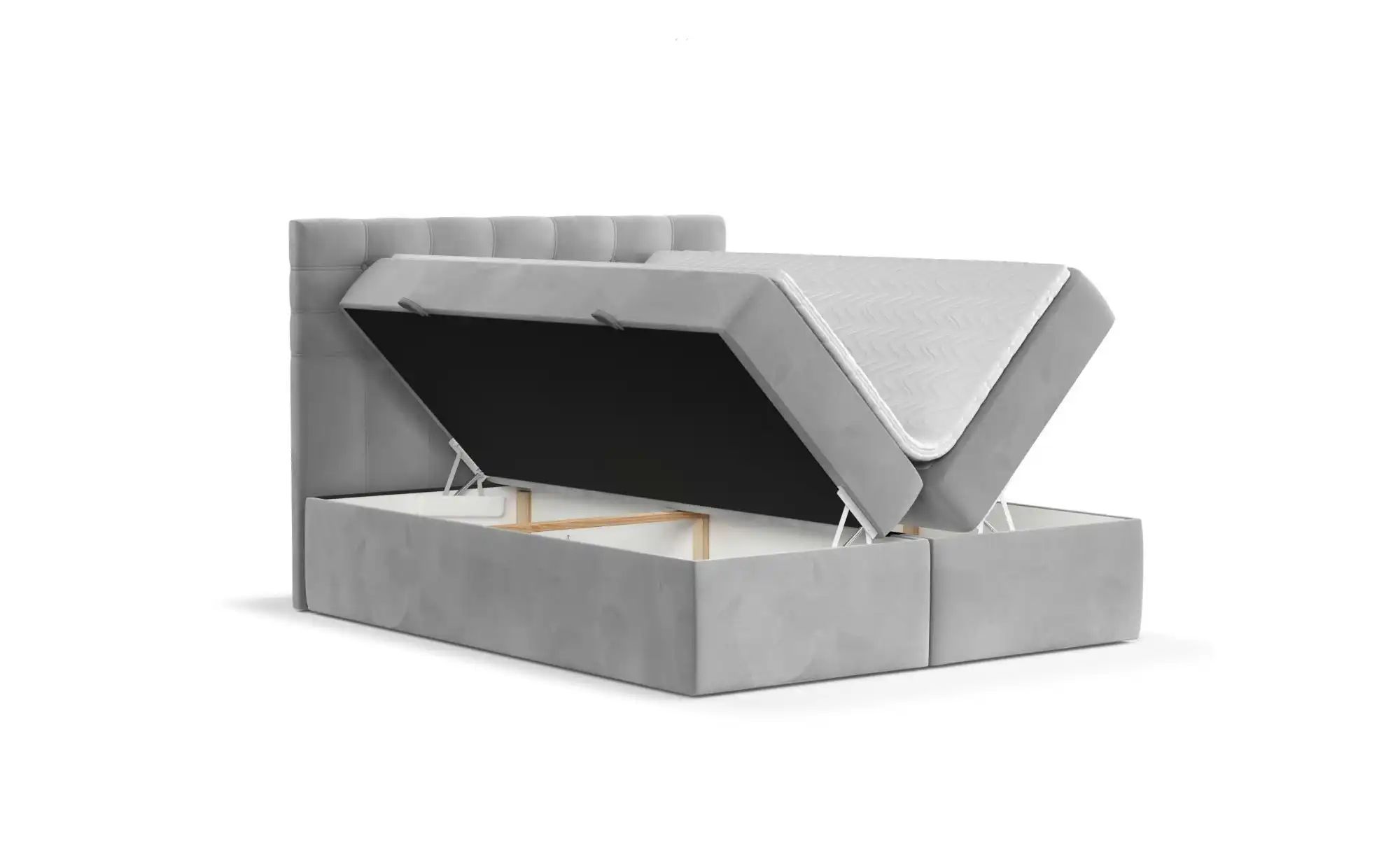 Boxspringbett mit Stauraum   ¦ grau ¦ Maße (cm): B: 202 H: 120 Betten > Kom günstig online kaufen