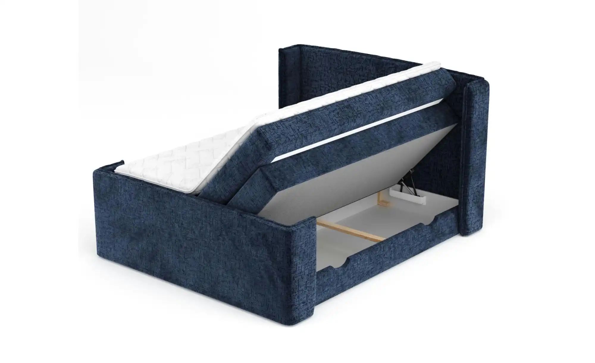 Boxspringbett mit Stauraum   ¦ blau ¦ Maße (cm): B: 158 H: 117 Betten > Kom günstig online kaufen