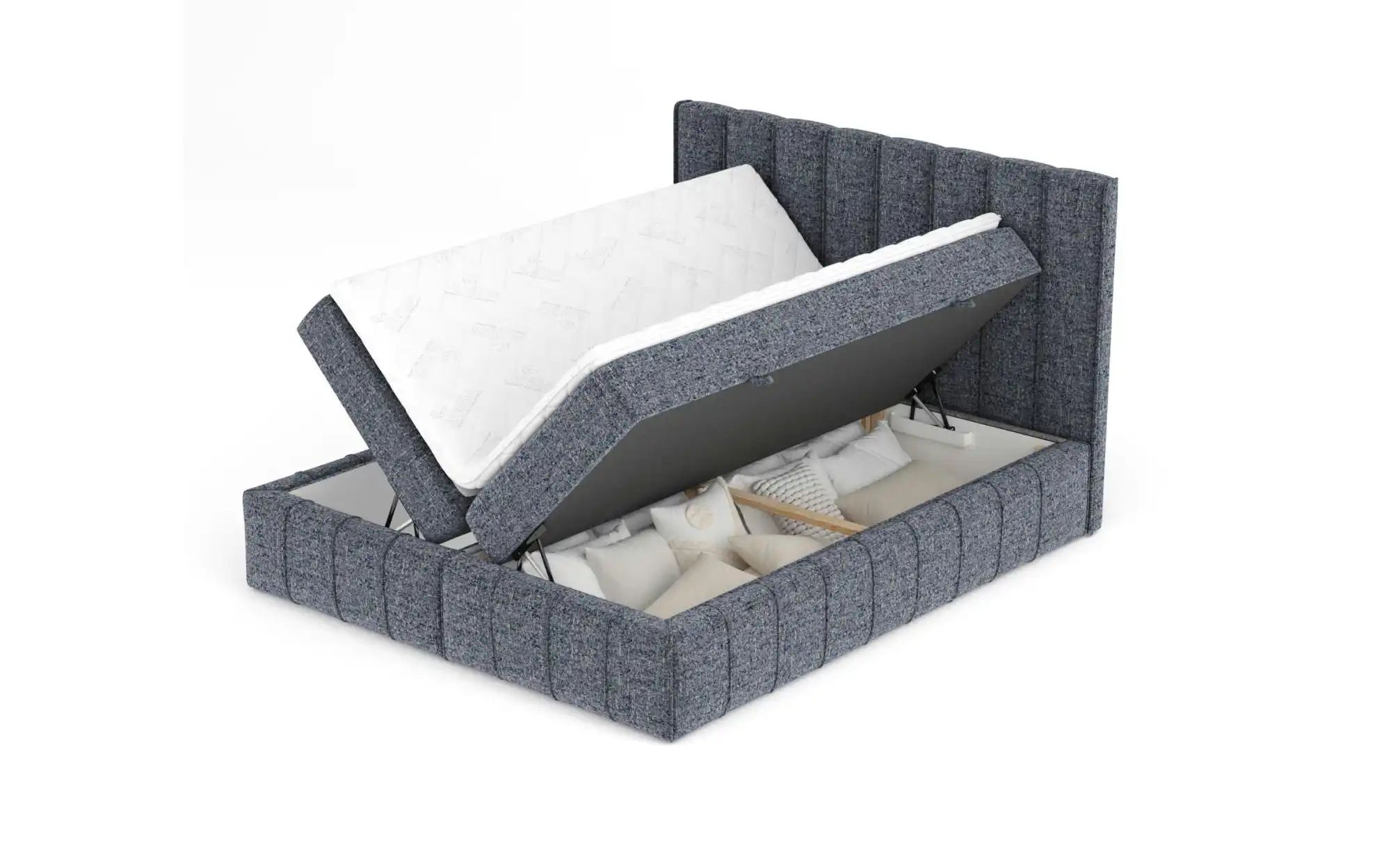 Boxspringbett mit Stauraum   ¦ blau ¦ Maße (cm): B: 185 H: 124 Betten > Kom günstig online kaufen
